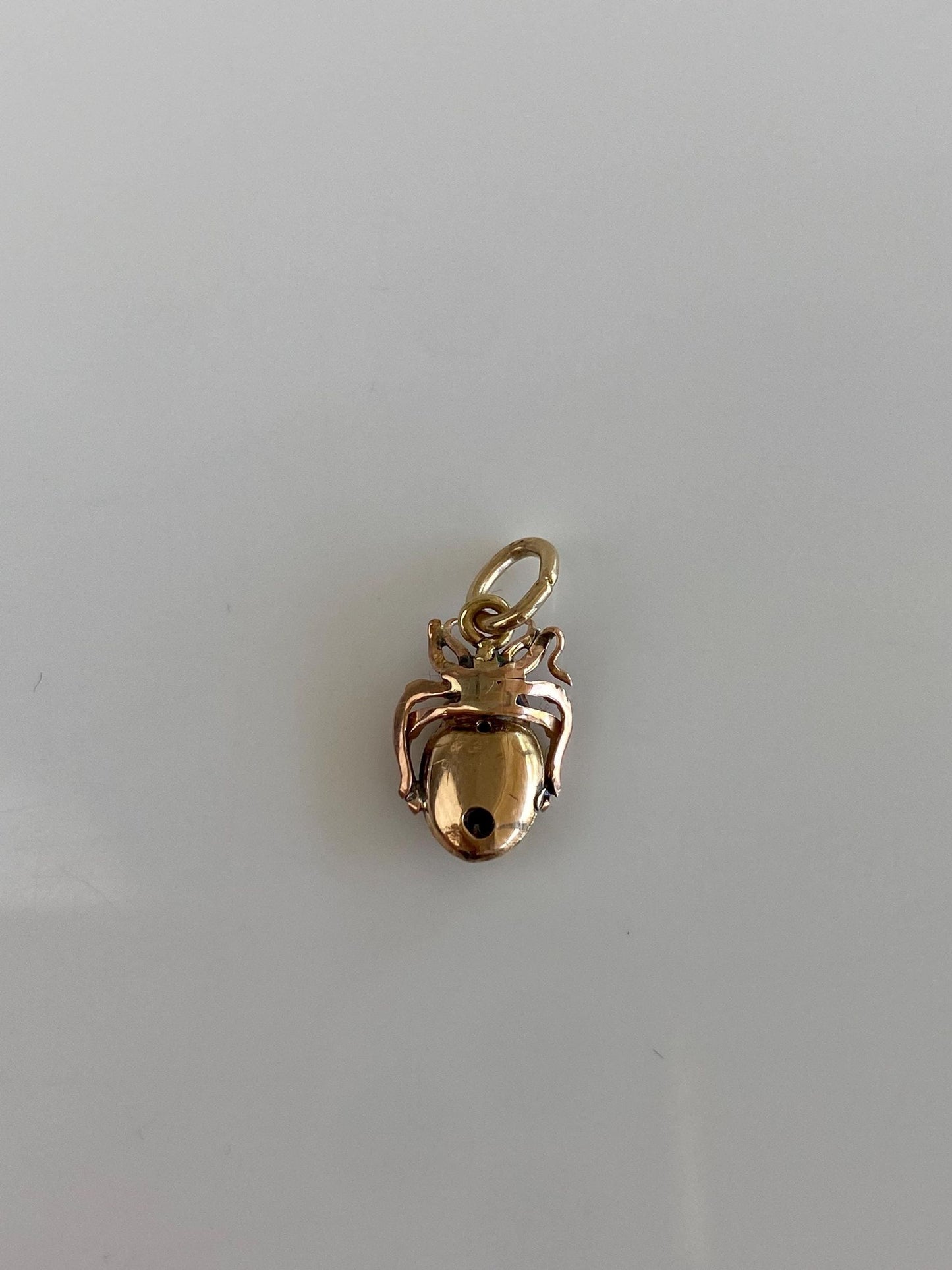 Vintage Solid 14k Rose & Yellow Gold Beetle Charm