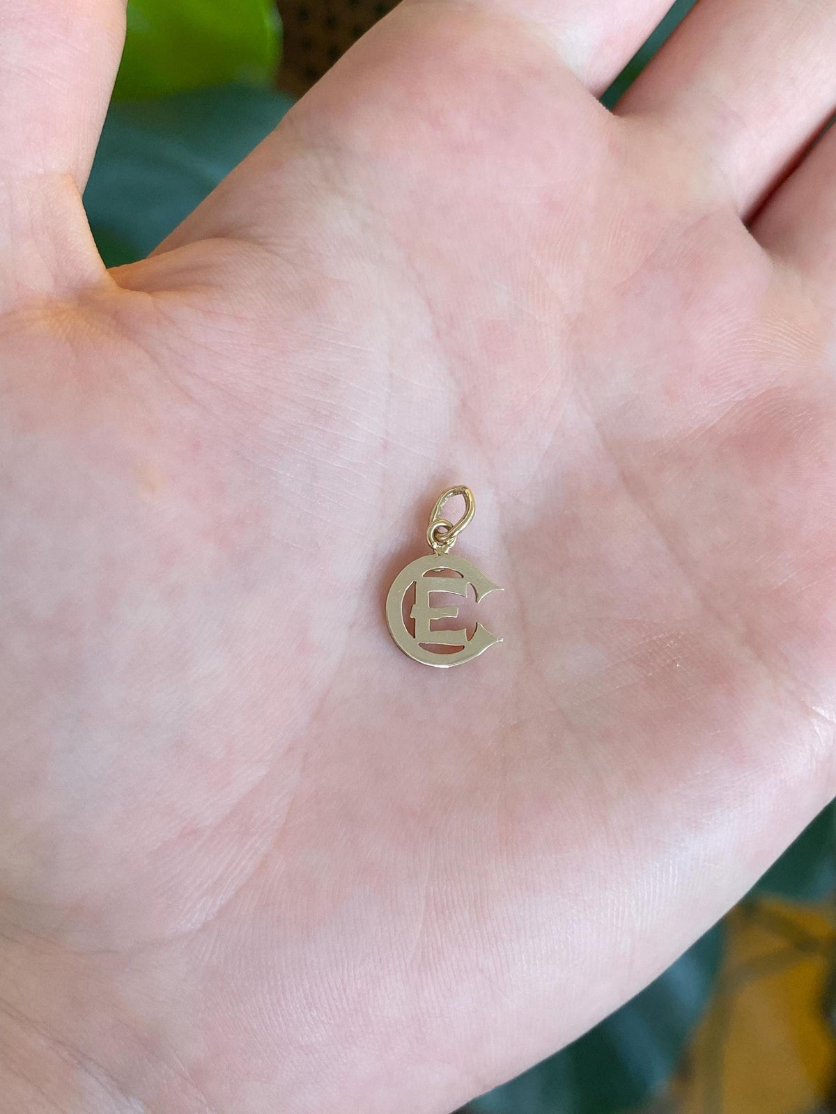 Vintage Solid 10k Yellow Gold 'CE' Charm