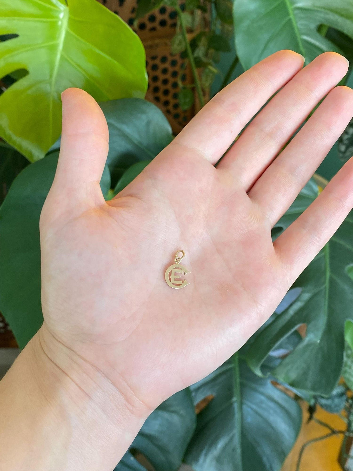 Vintage Solid 10k Yellow Gold 'CE' Charm