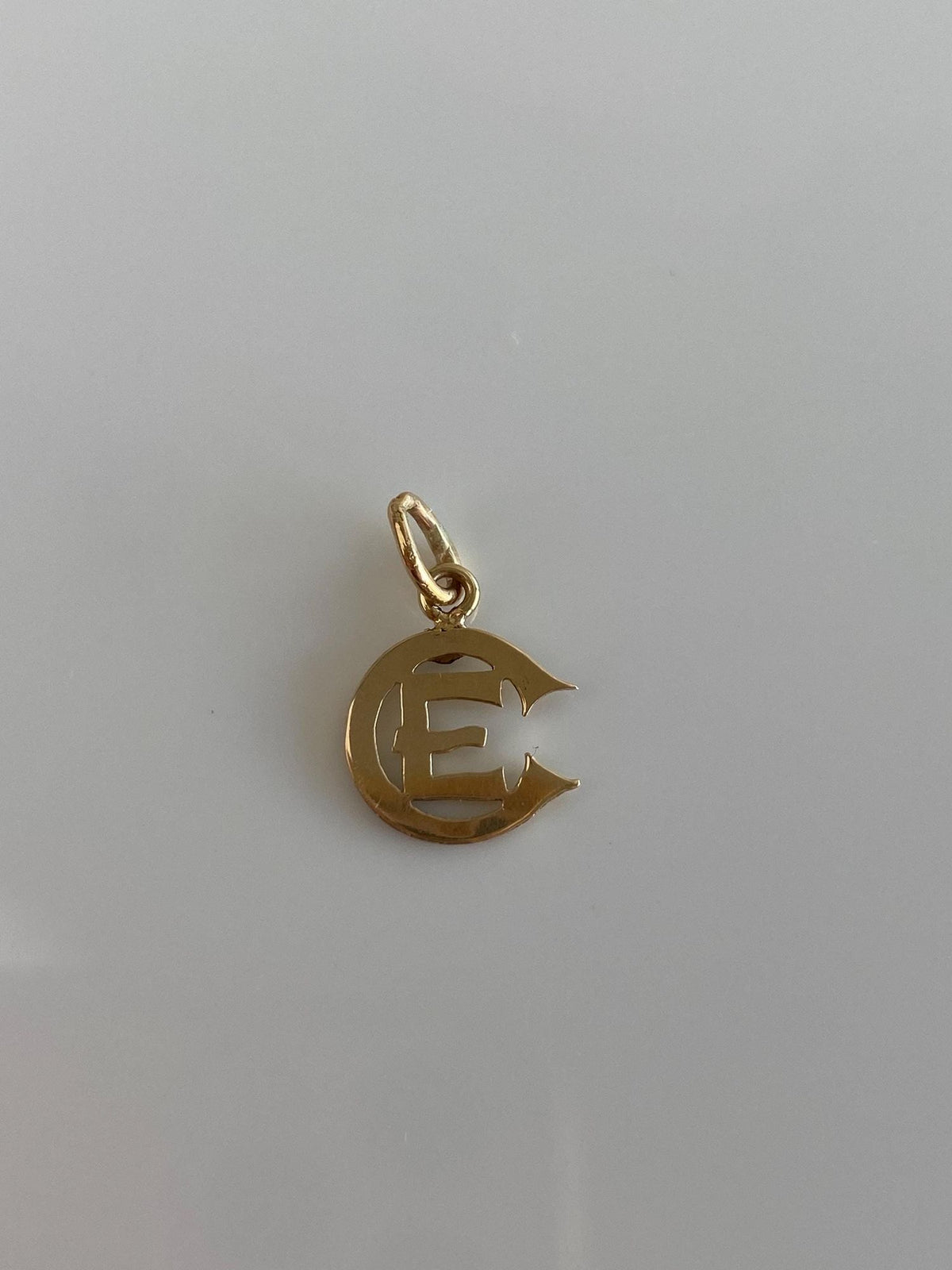 Vintage Solid 10k Yellow Gold 'CE' Charm