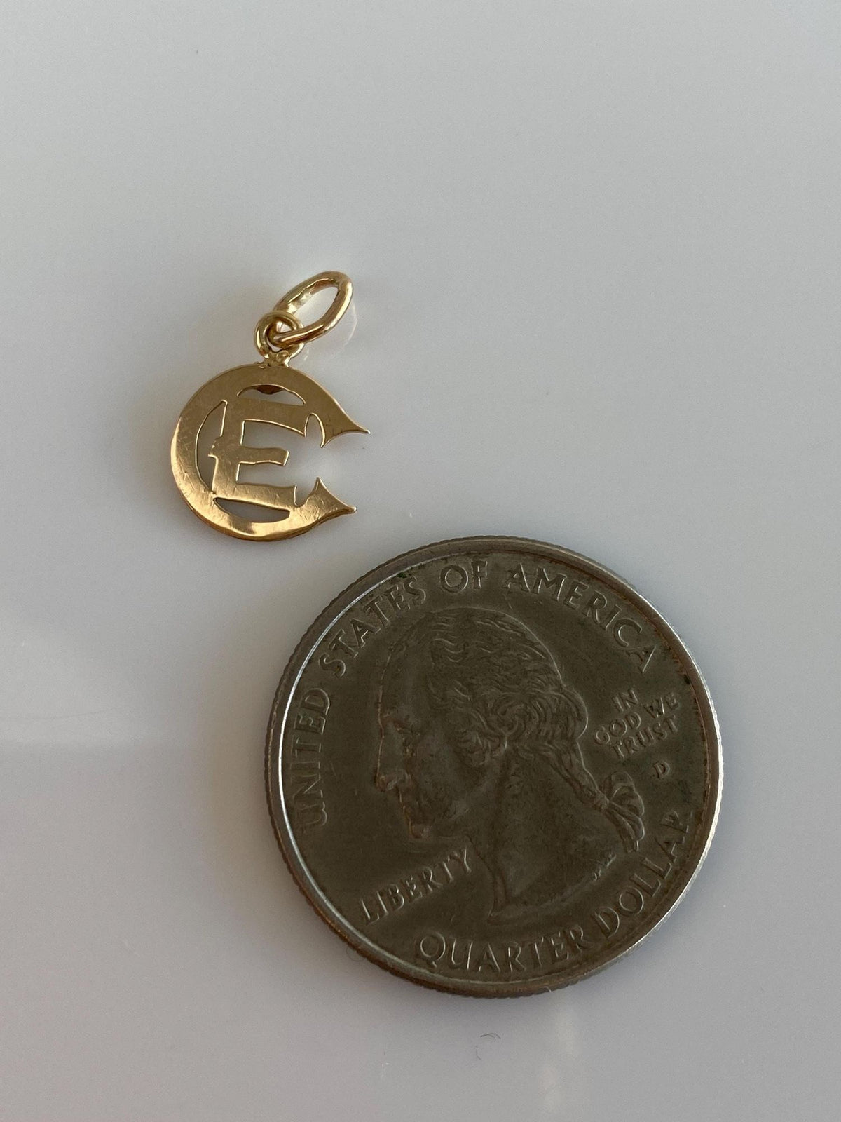 Vintage Solid 10k Yellow Gold 'CE' Charm