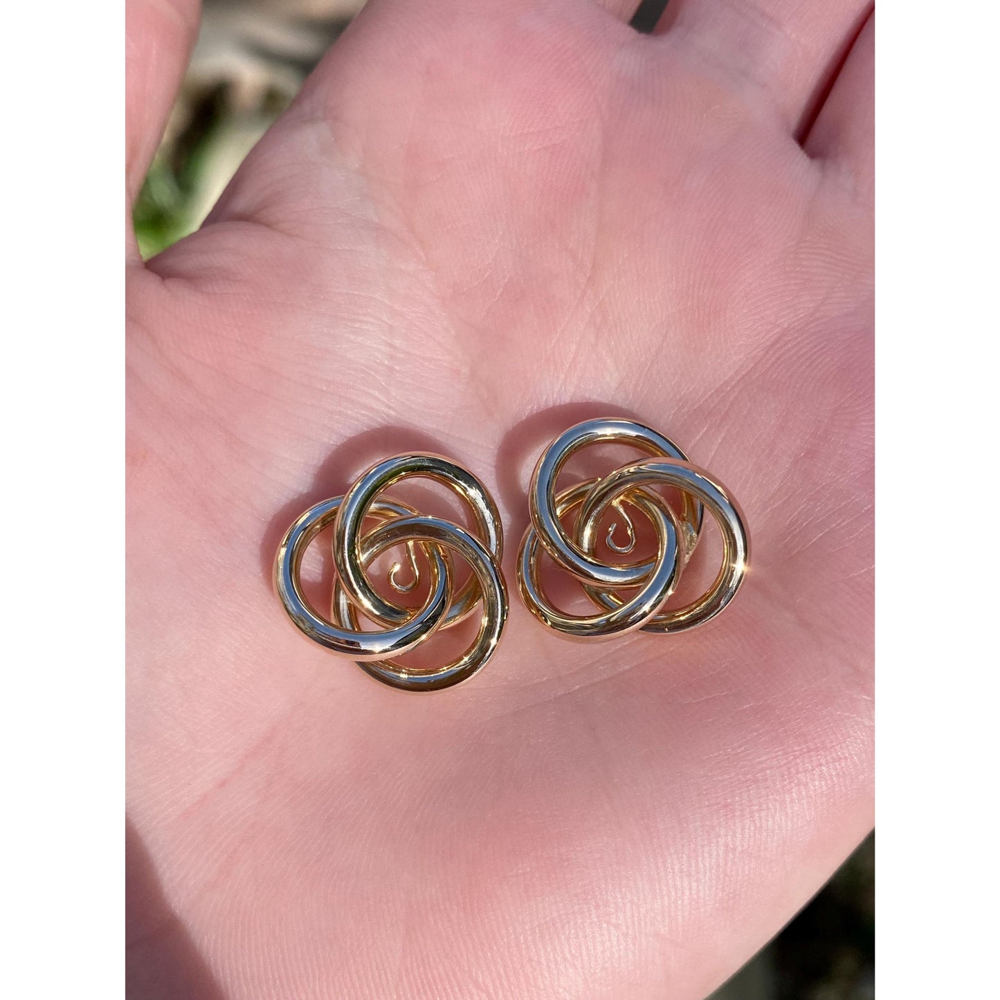 Vintage 14k Yellow Gold Layered Knot Earring Jackets