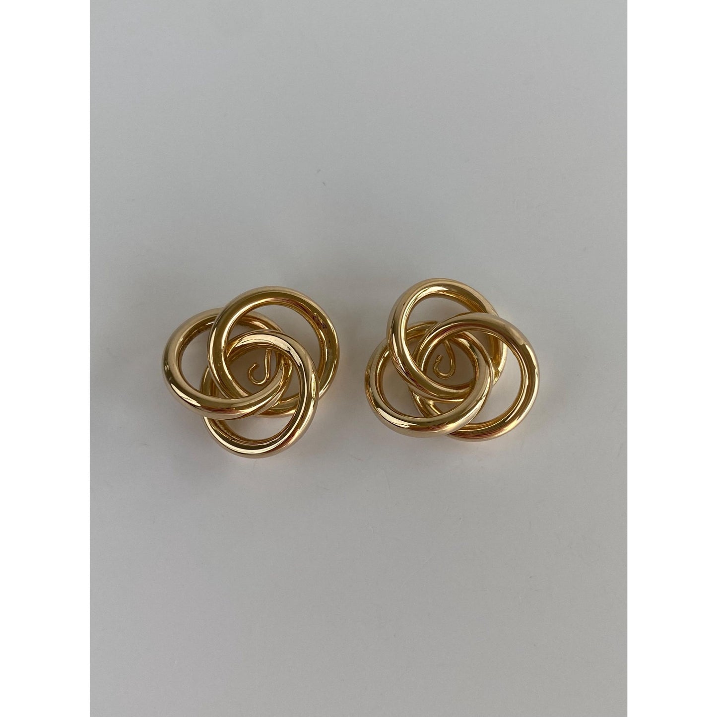 Vintage 14k Yellow Gold Layered Knot Earring Jackets