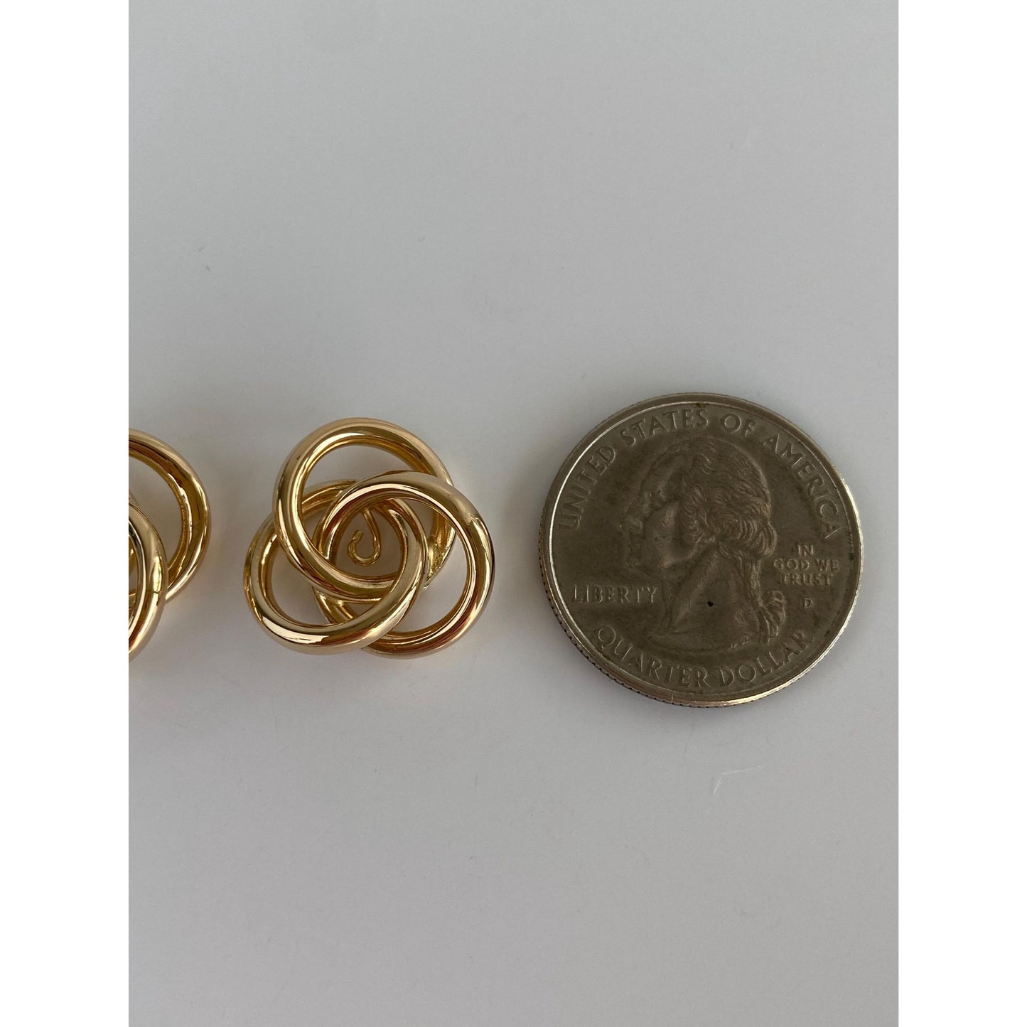 Vintage 14k Yellow Gold Layered Knot Earring Jackets