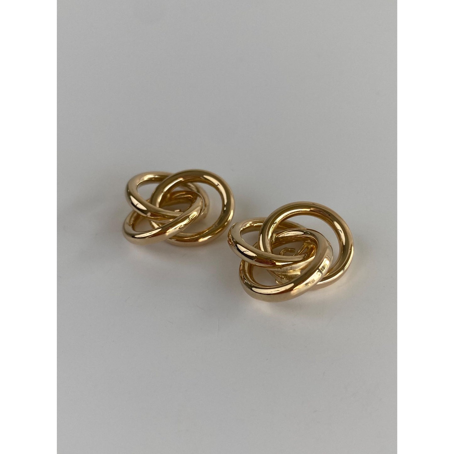 Vintage 14k Yellow Gold Layered Knot Earring Jackets
