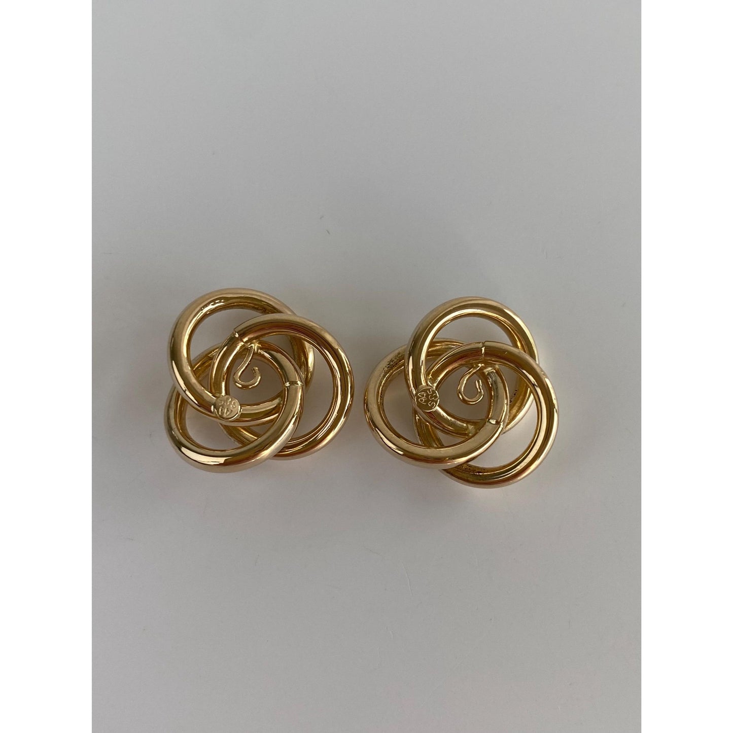 Vintage 14k Yellow Gold Layered Knot Earring Jackets