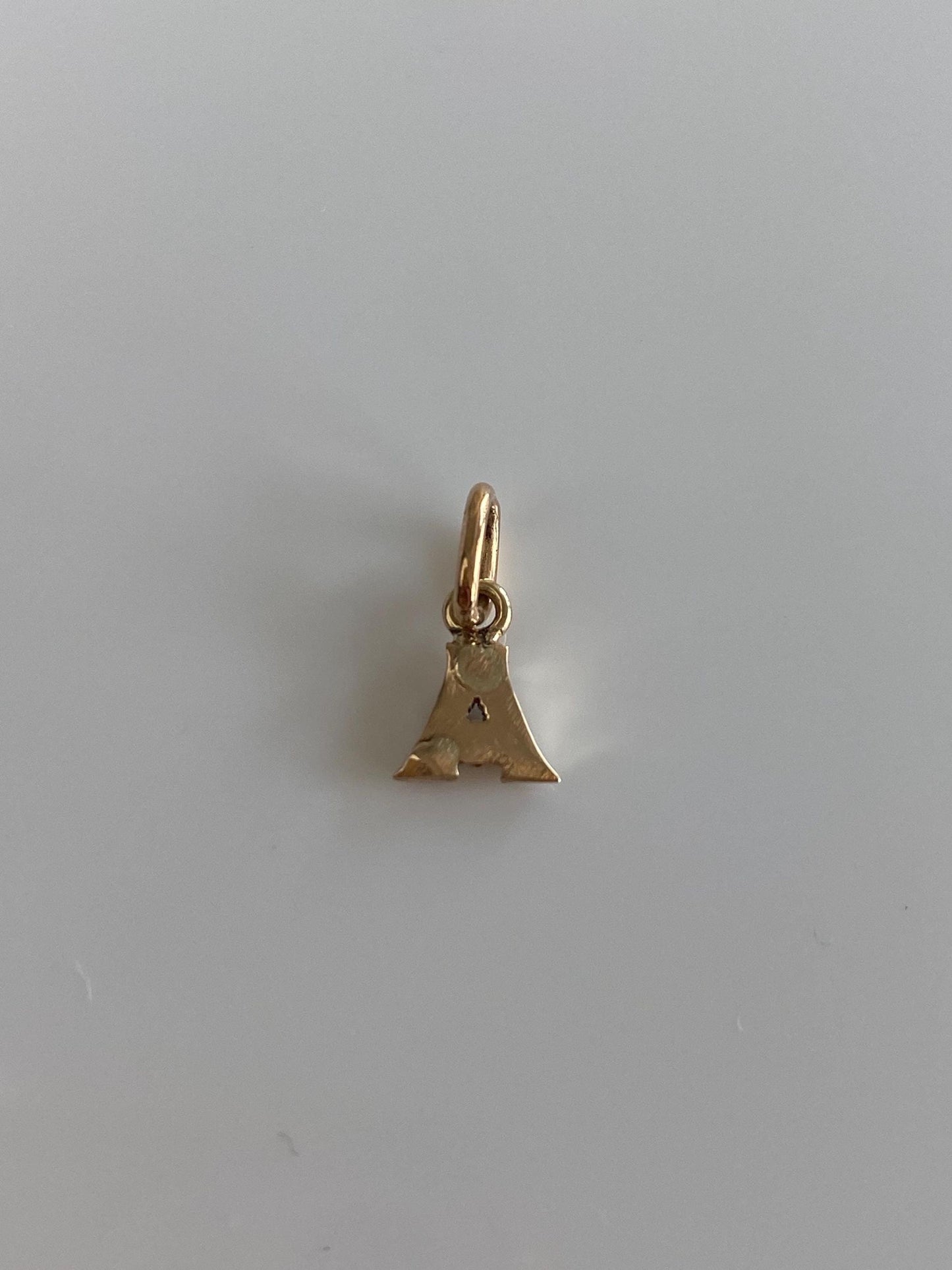 Vintage 10k Yellow Gold Seed Pearls Initial 'A' Charm