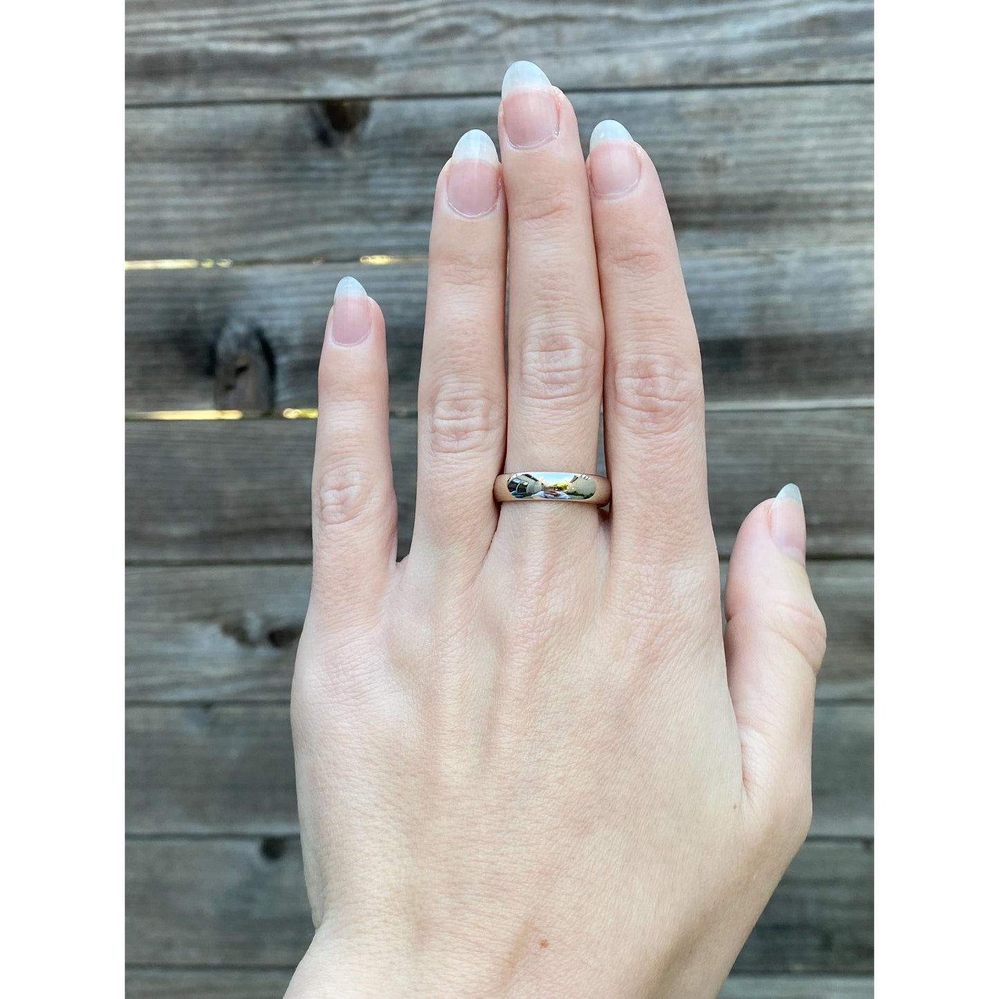 Vintage Solid 14k White Gold Ring Band - Size 8.25