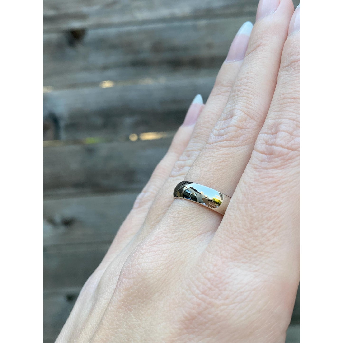 Vintage Solid 14k White Gold Ring Band - Size 8.25