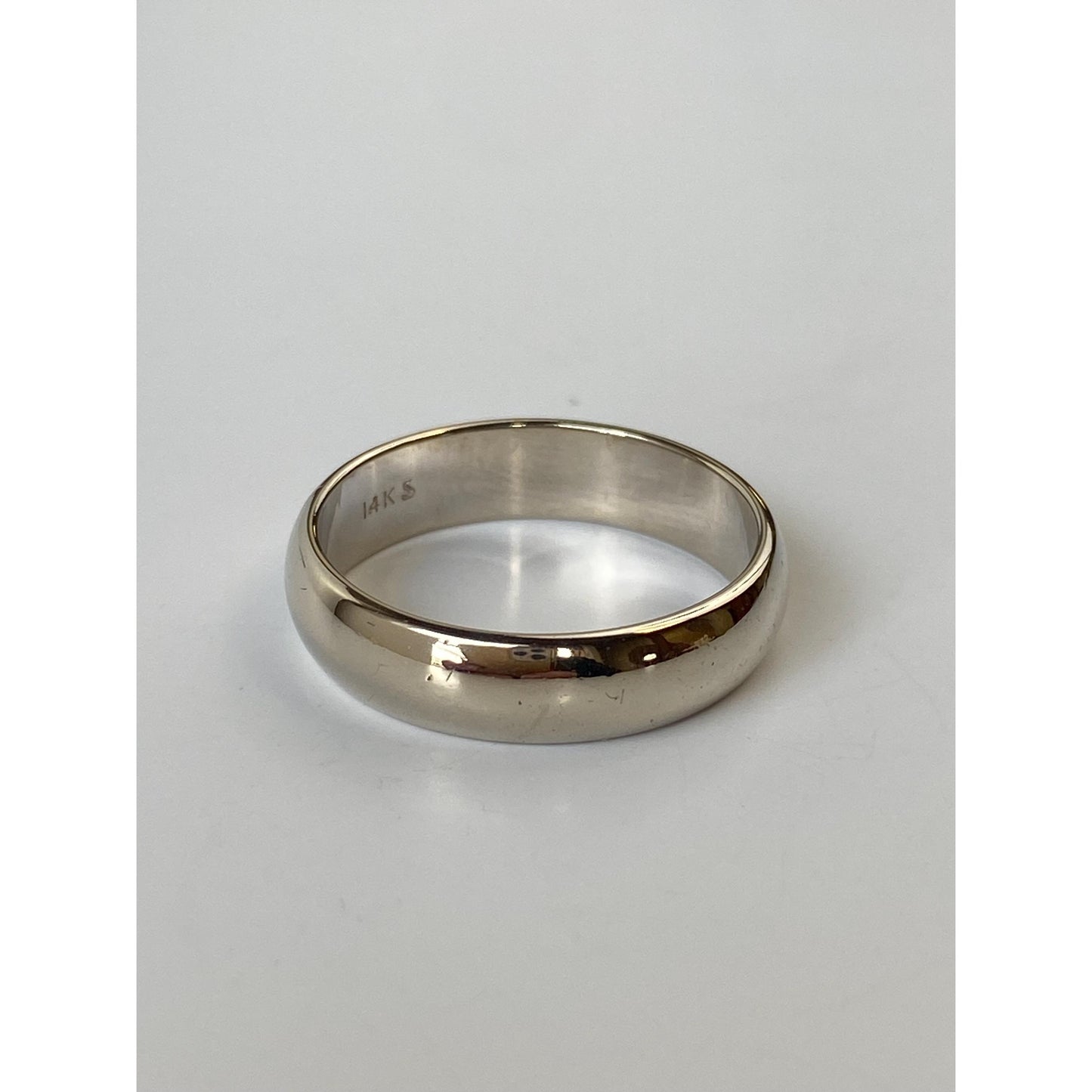 Vintage Solid 14k White Gold Ring Band - Size 8.25