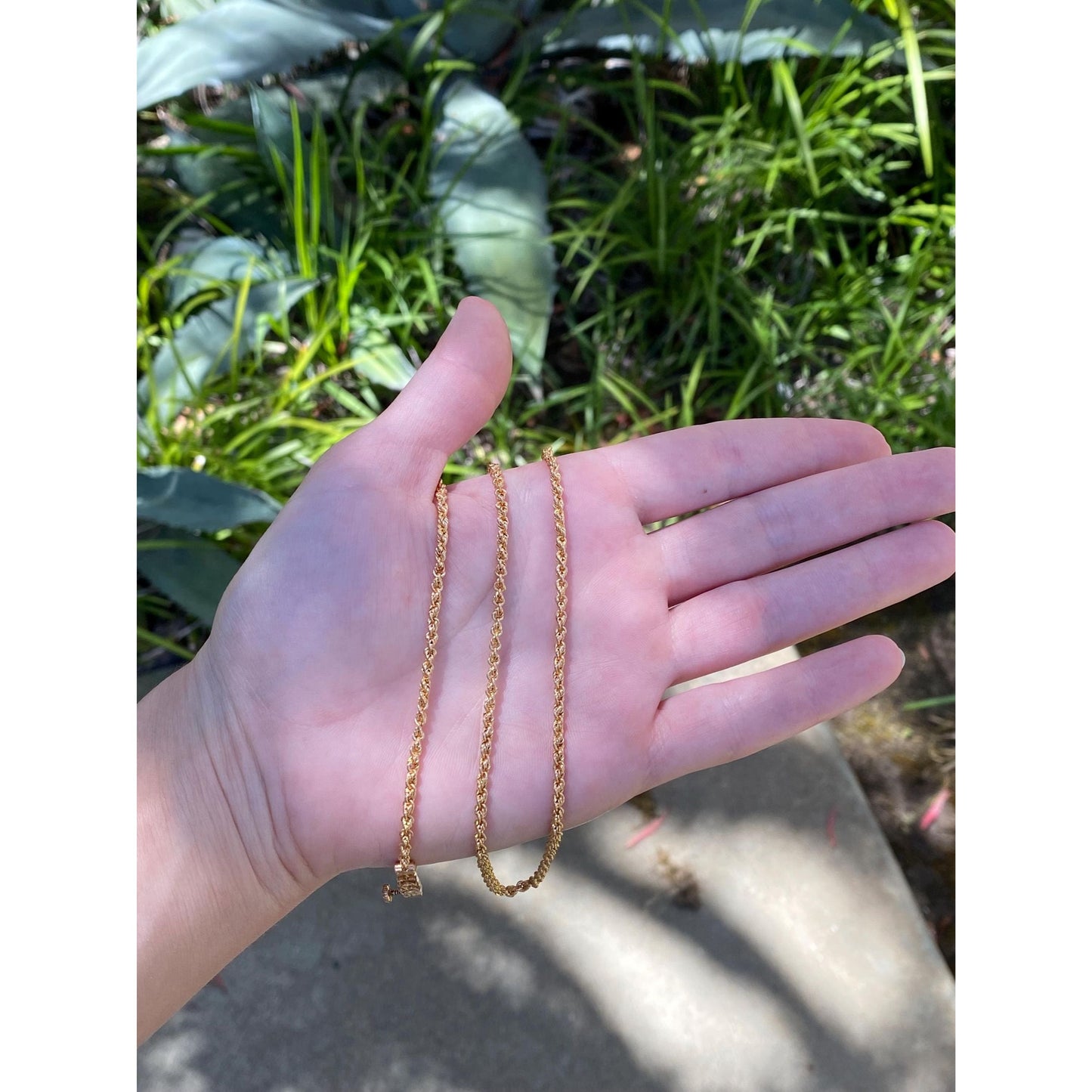 Solid 18k Yellow Gold Rope Chain Necklace - 22.75 inches