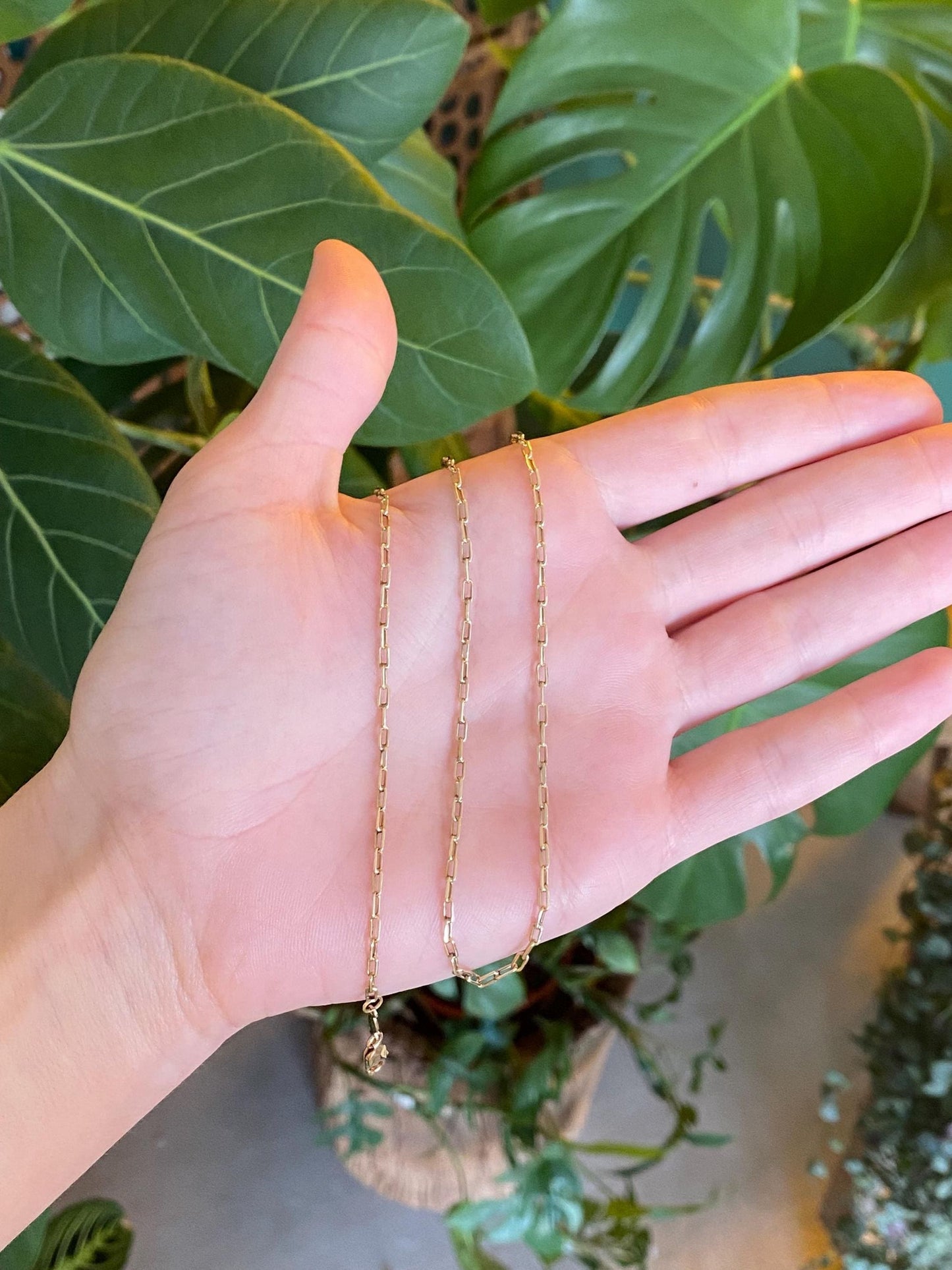 Vintage Solid 12k Gold Biker Link Chain Necklace - 16.5 inches