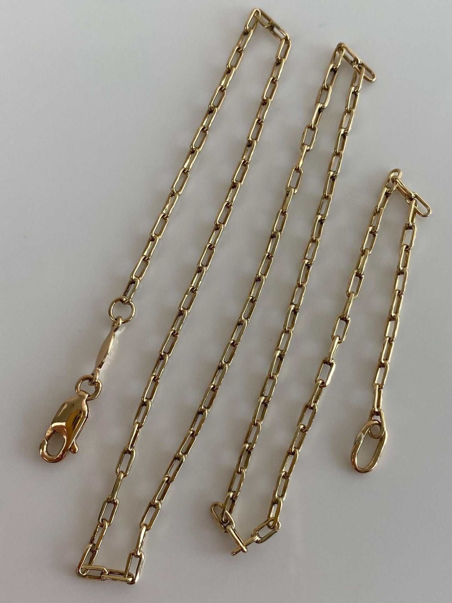 Vintage Solid 12k Gold Biker Link Chain Necklace - 16.5 inches