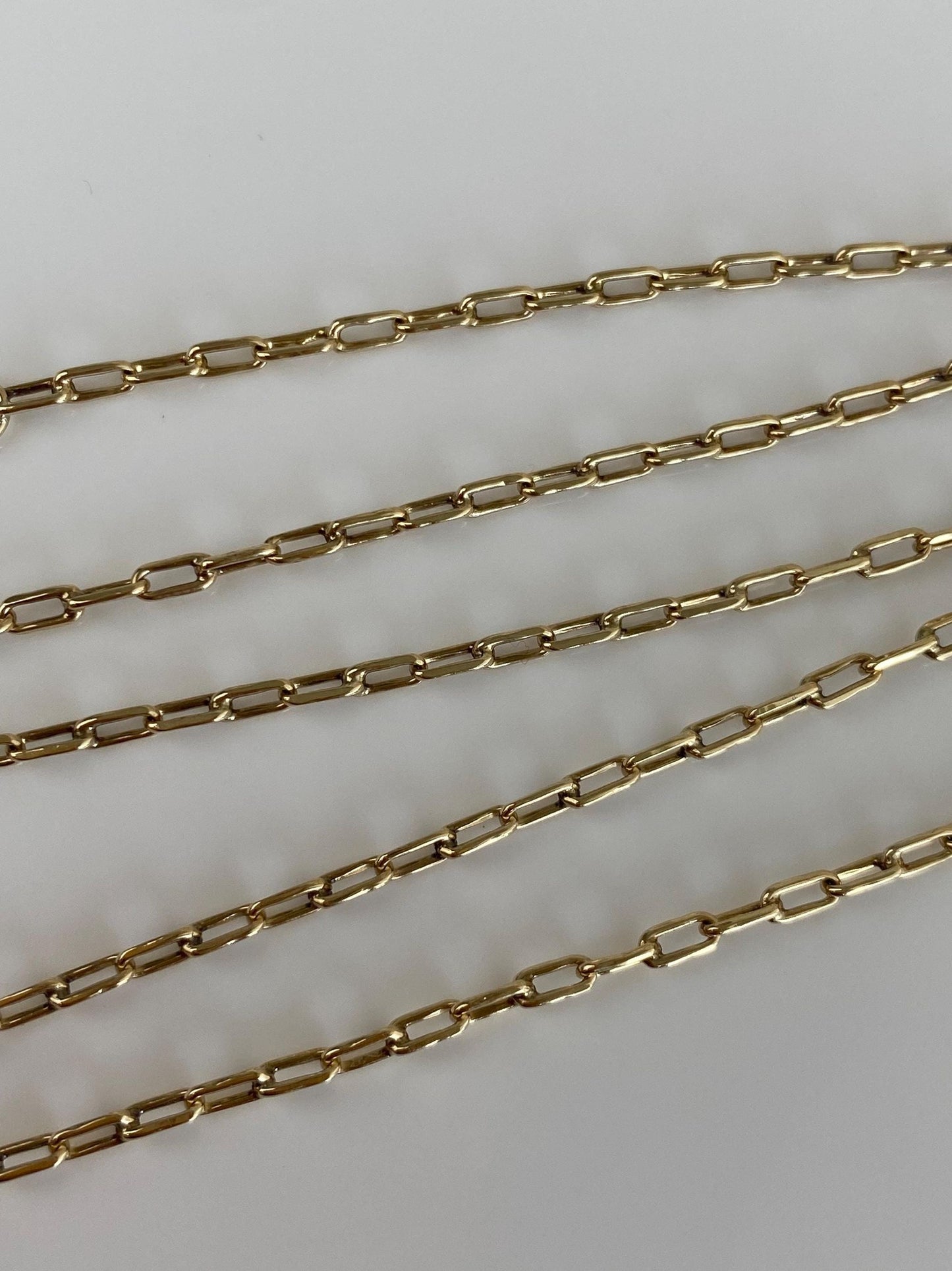 Vintage Solid 12k Gold Biker Link Chain Necklace - 16.5 inches