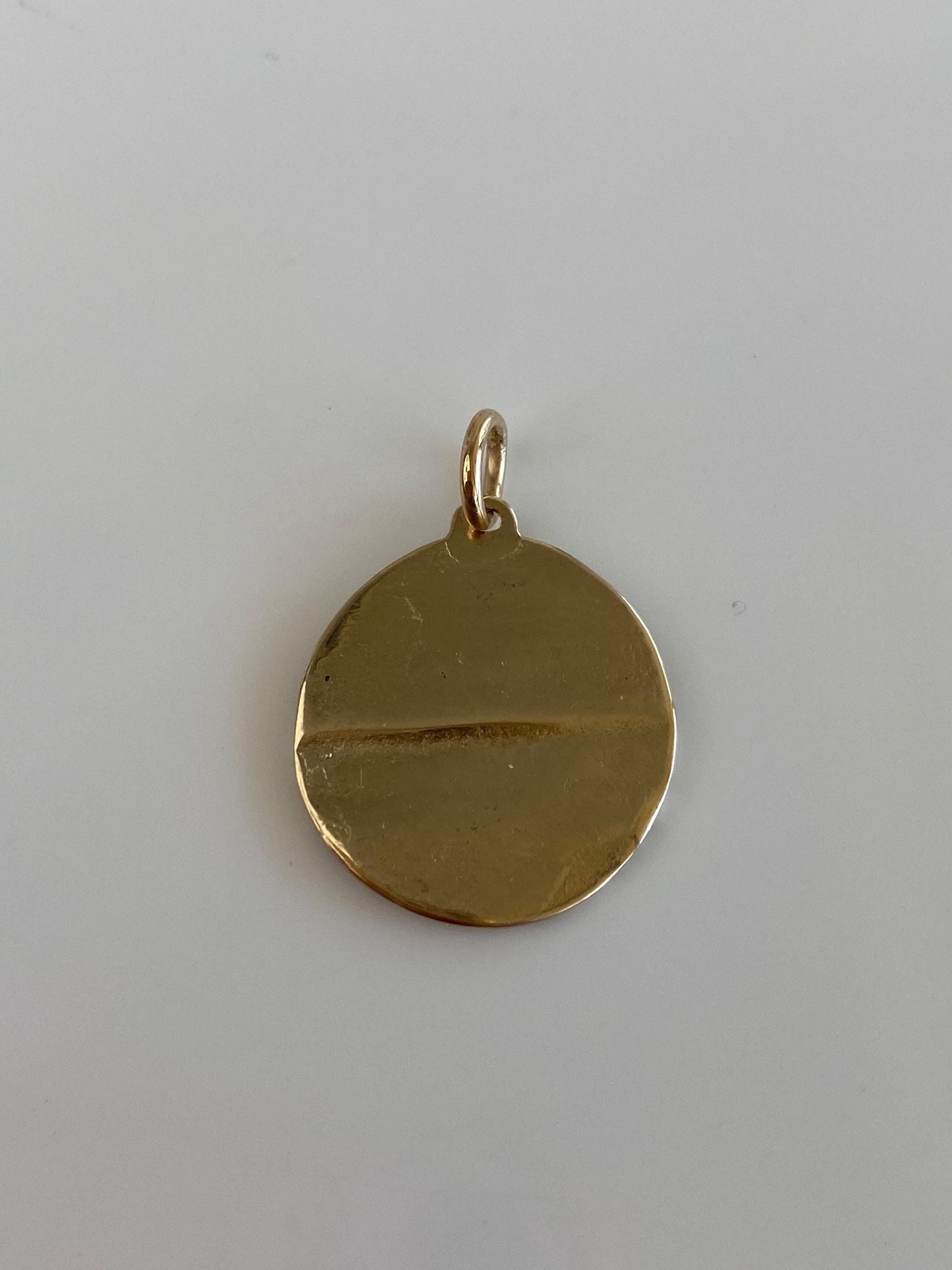 Vintage Solid 14k Yellow Gold Textures Charm