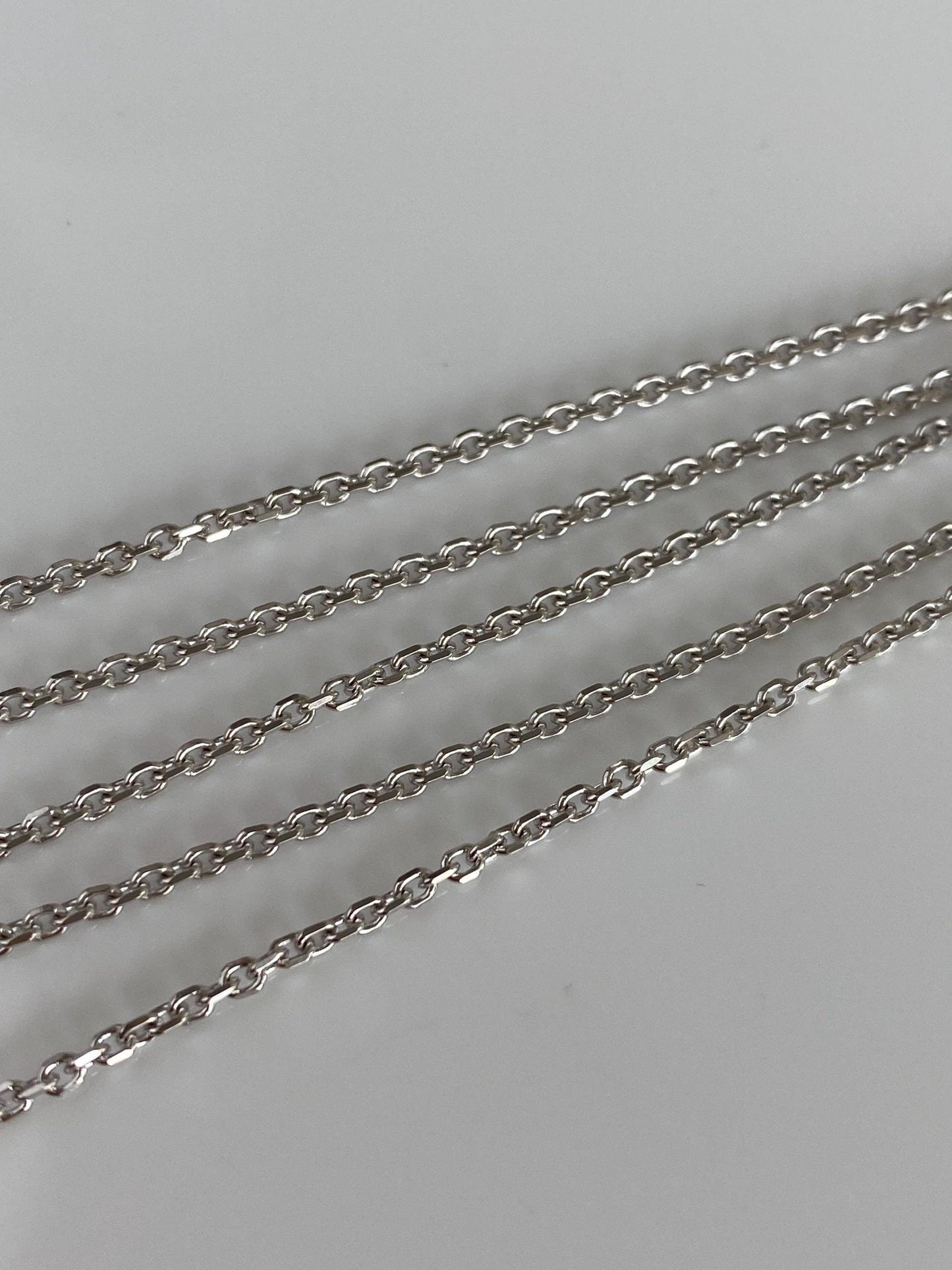 Vintage Solid 14k White Gold Cable Chain Necklace - 18 inches