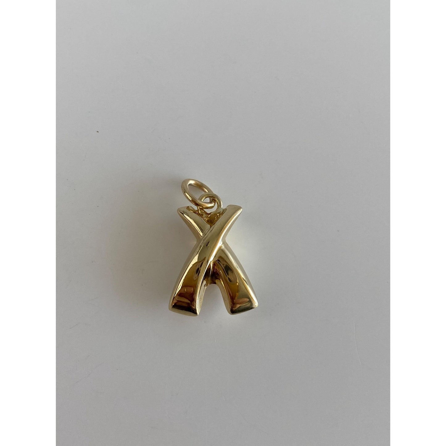 Vintage 14k Yellow Gold Puffy X Charm