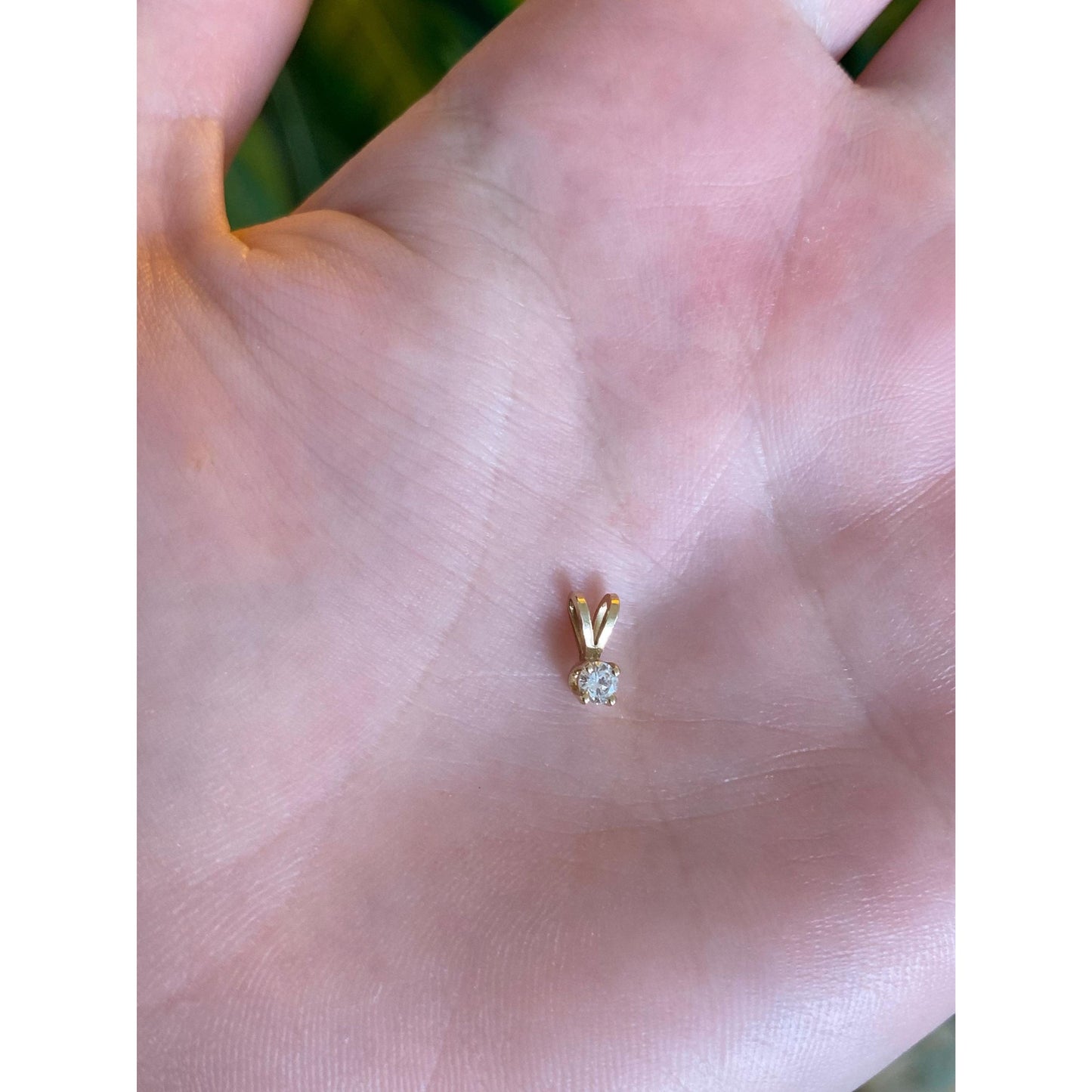 Vintage Solid 14k Yellow Gold Little Diamond Charm