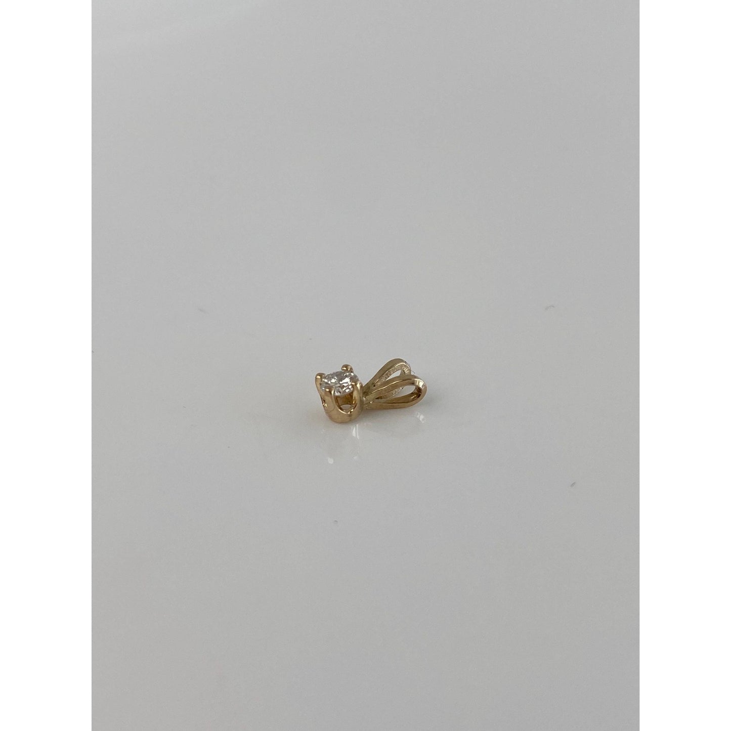Vintage Solid 14k Yellow Gold Little Diamond Charm