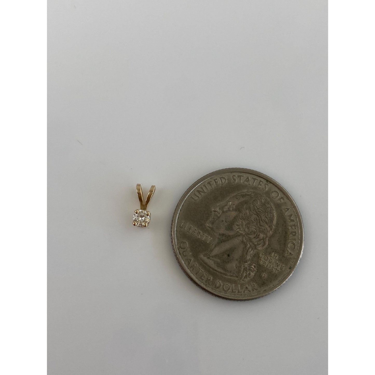 Vintage Solid 14k Yellow Gold Little Diamond Charm