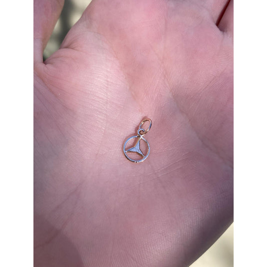 Solid 14k Rose Gold Mercedes Charm