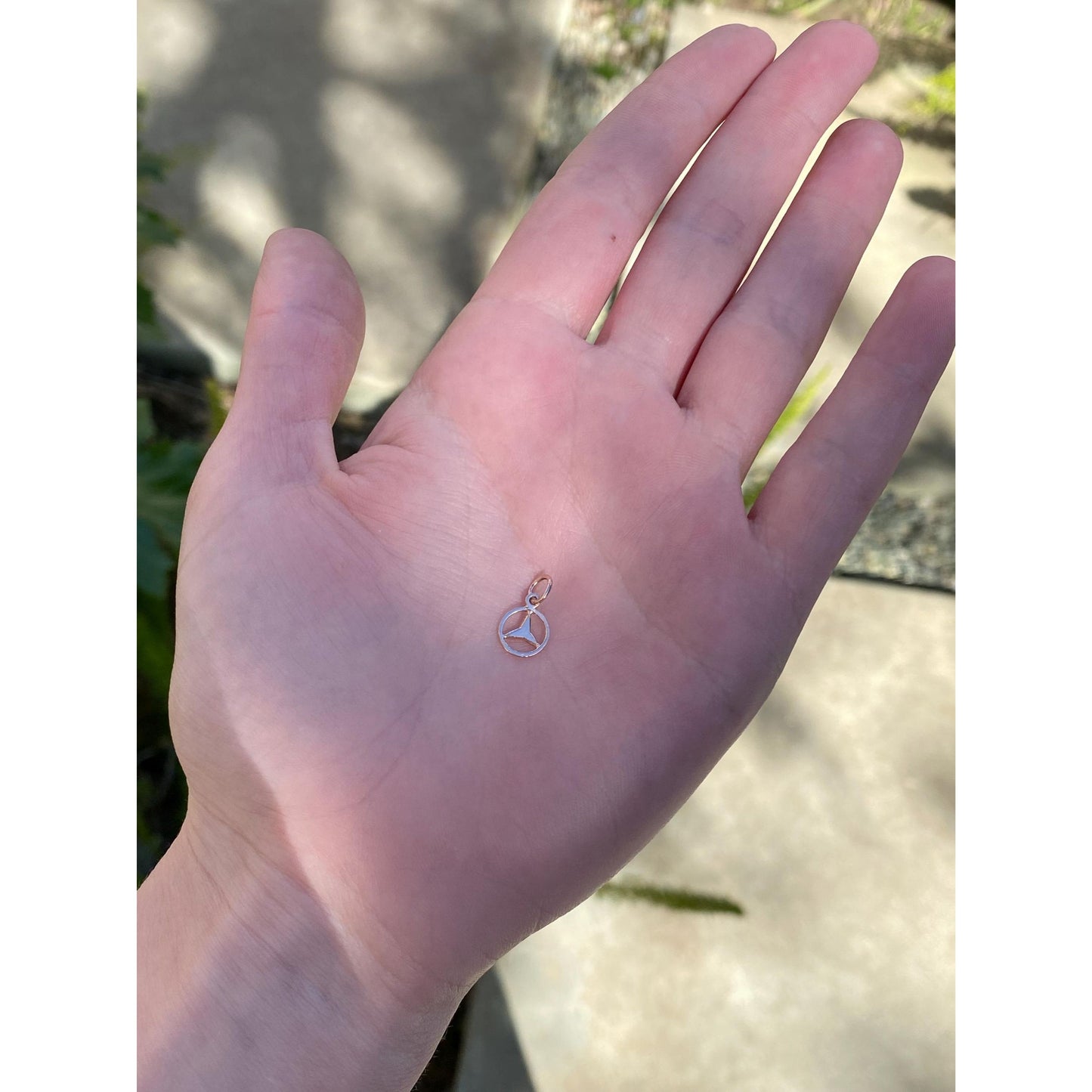 Solid 14k Rose Gold Mercedes Charm