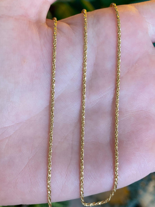 Vintage Solid 14k Yellow Gold Twist Style Chain - 20 inches