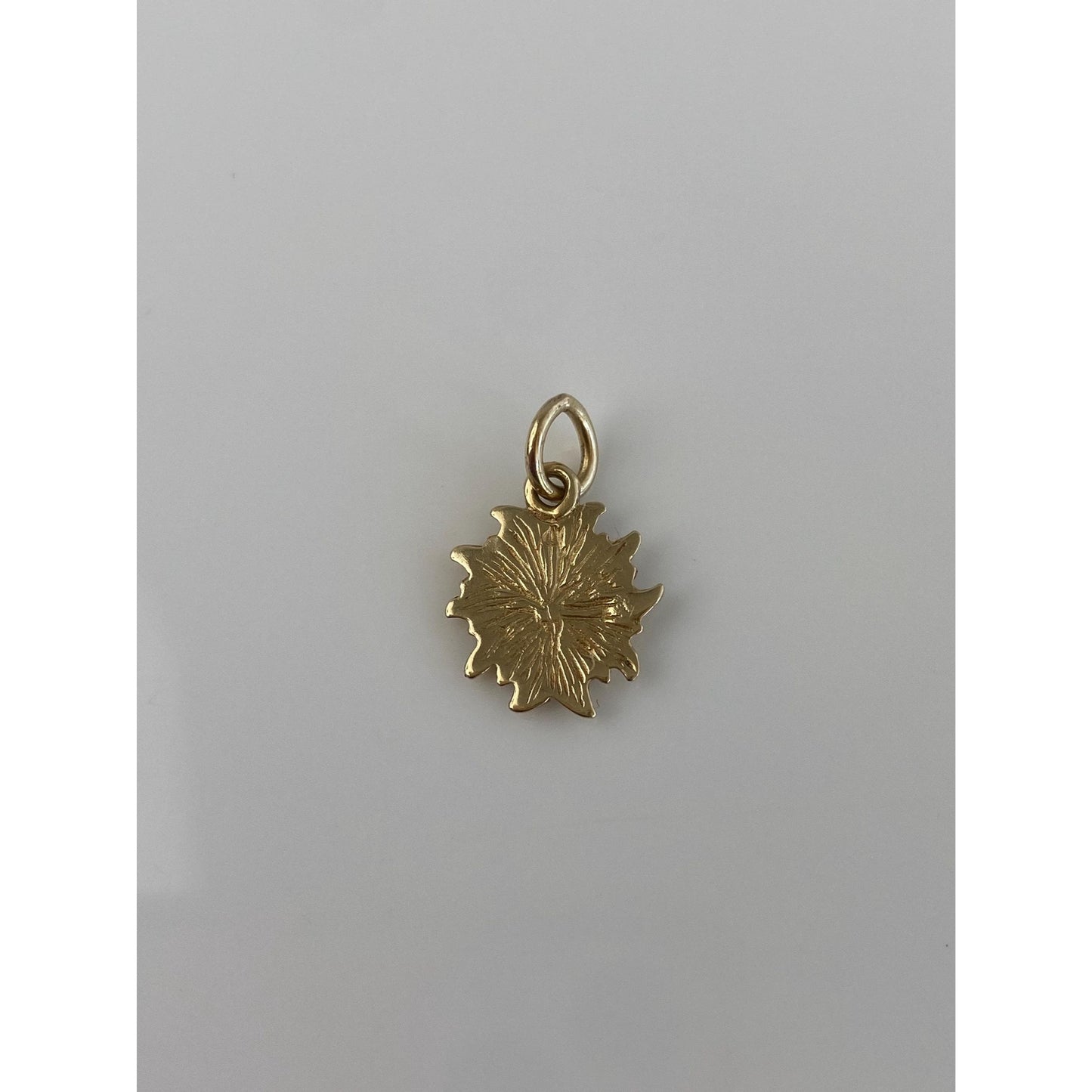 Solid 14k Yellow Gold Flower Charm