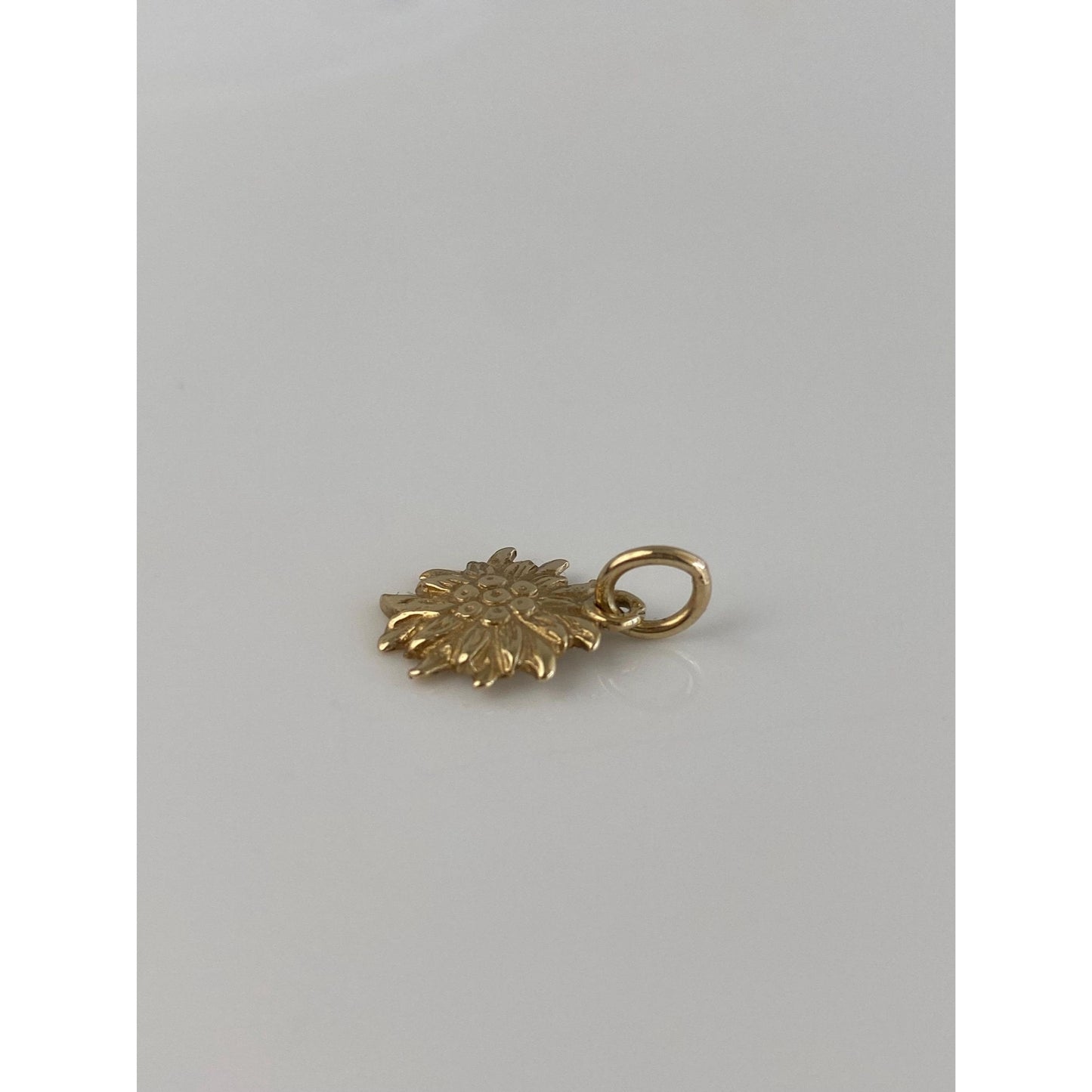 Solid 14k Yellow Gold Flower Charm