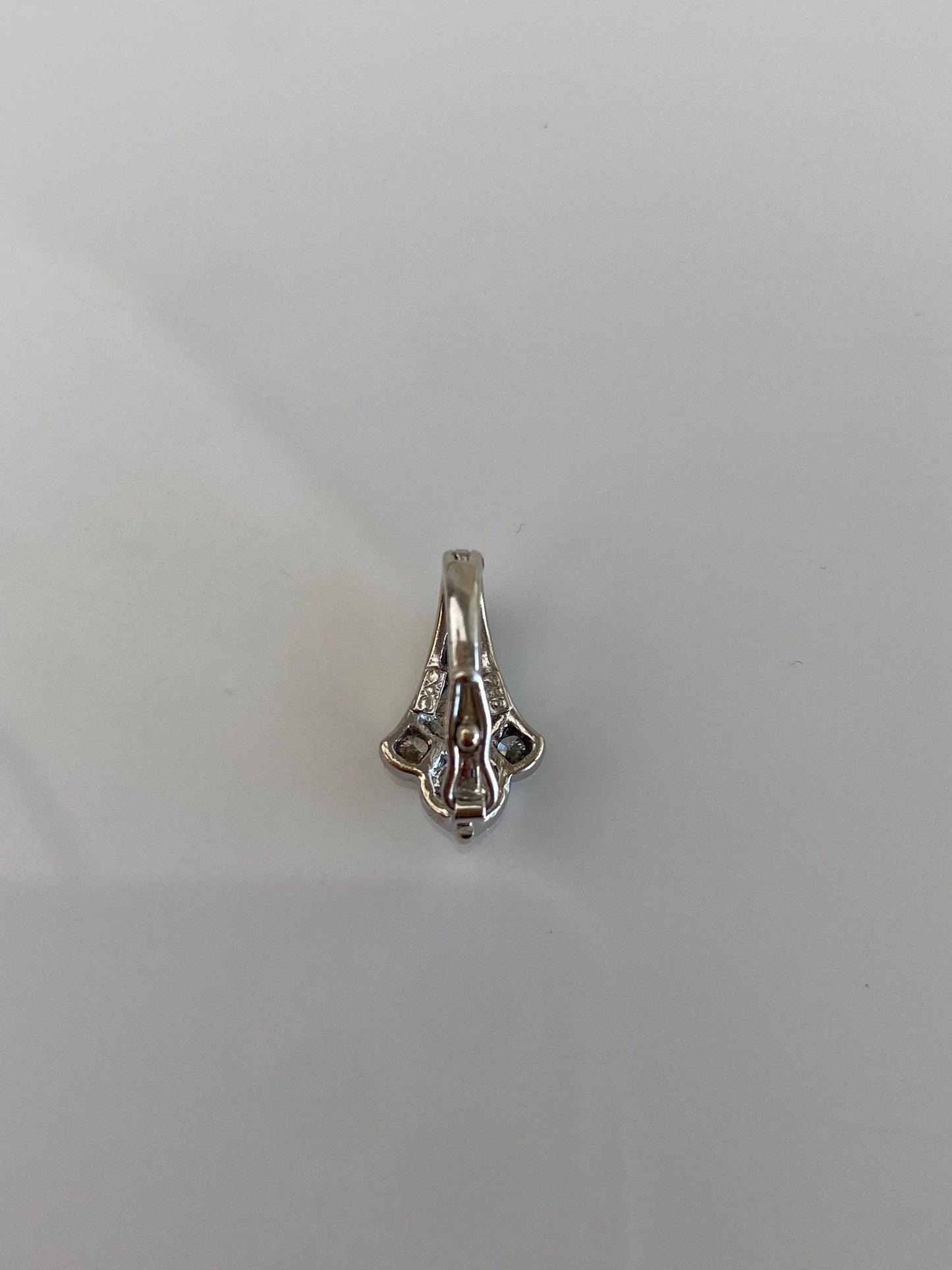 Vintage Solid 18k White Gold Diamond Connector Clasp Charm