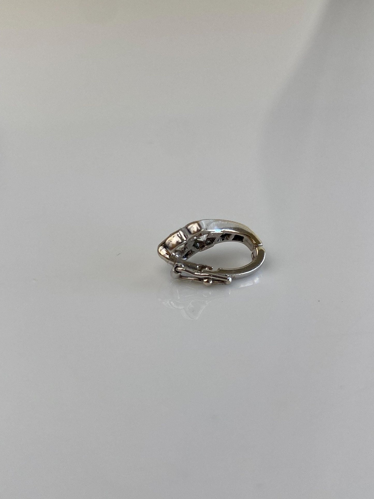 Vintage Solid 18k White Gold Diamond Connector Clasp Charm