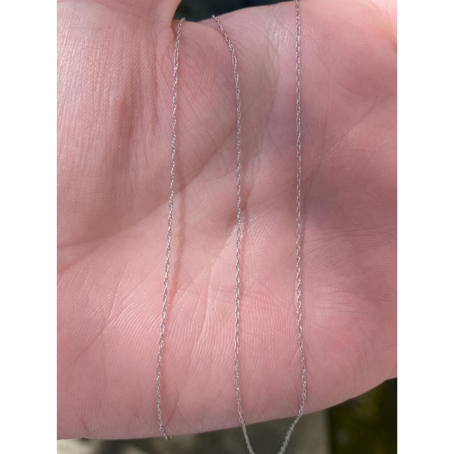 Vintage Solid 10k White Gold Dainty Chain Necklace - 18 inches