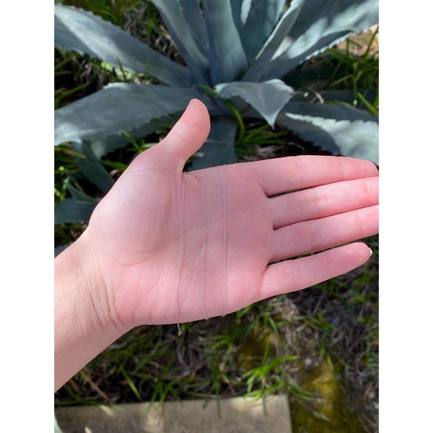 Vintage Solid 10k White Gold Dainty Chain Necklace - 18 inches