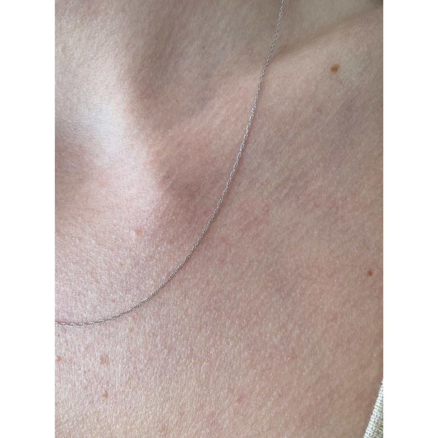 Vintage Solid 10k White Gold Dainty Chain Necklace - 18 inches