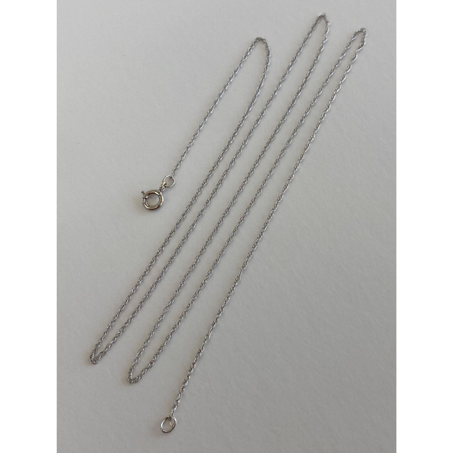 Vintage Solid 10k White Gold Dainty Chain Necklace - 18 inches