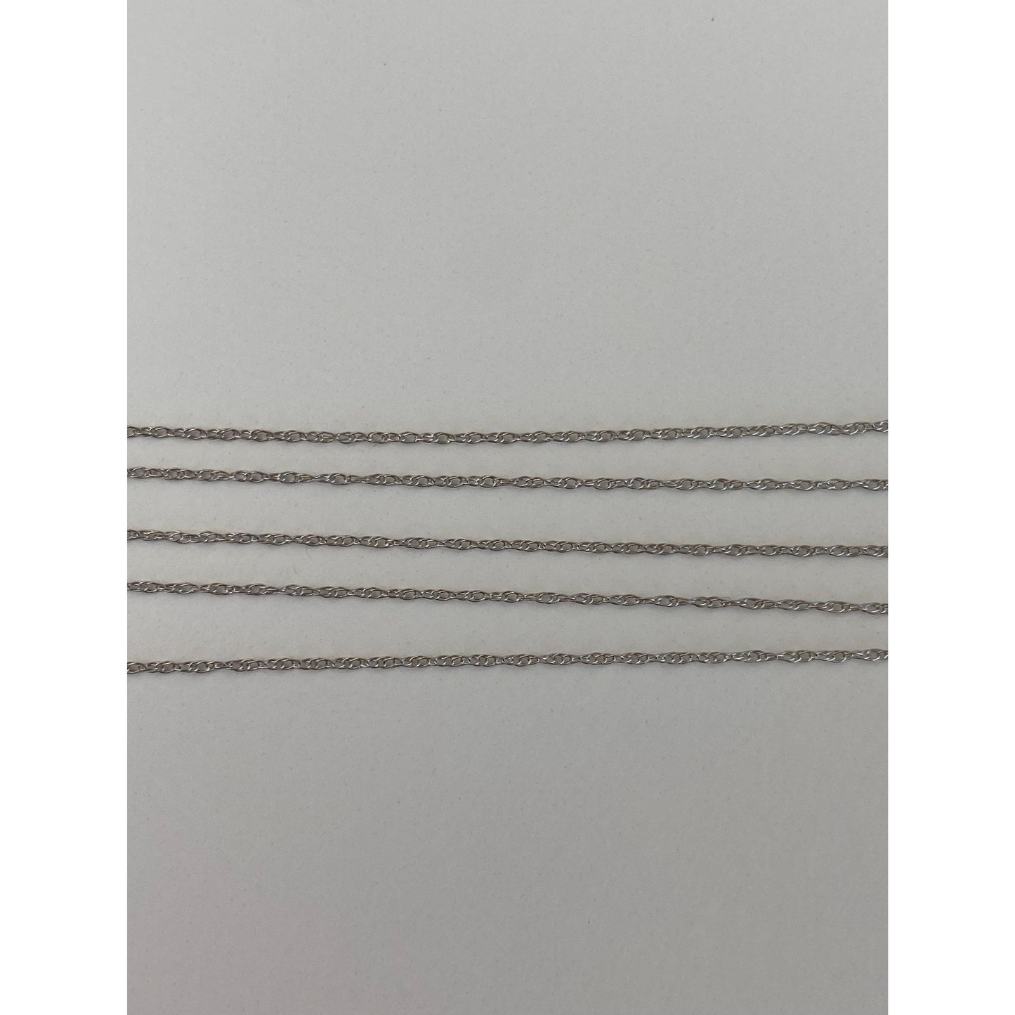 Vintage Solid 10k White Gold Dainty Chain Necklace - 18 inches