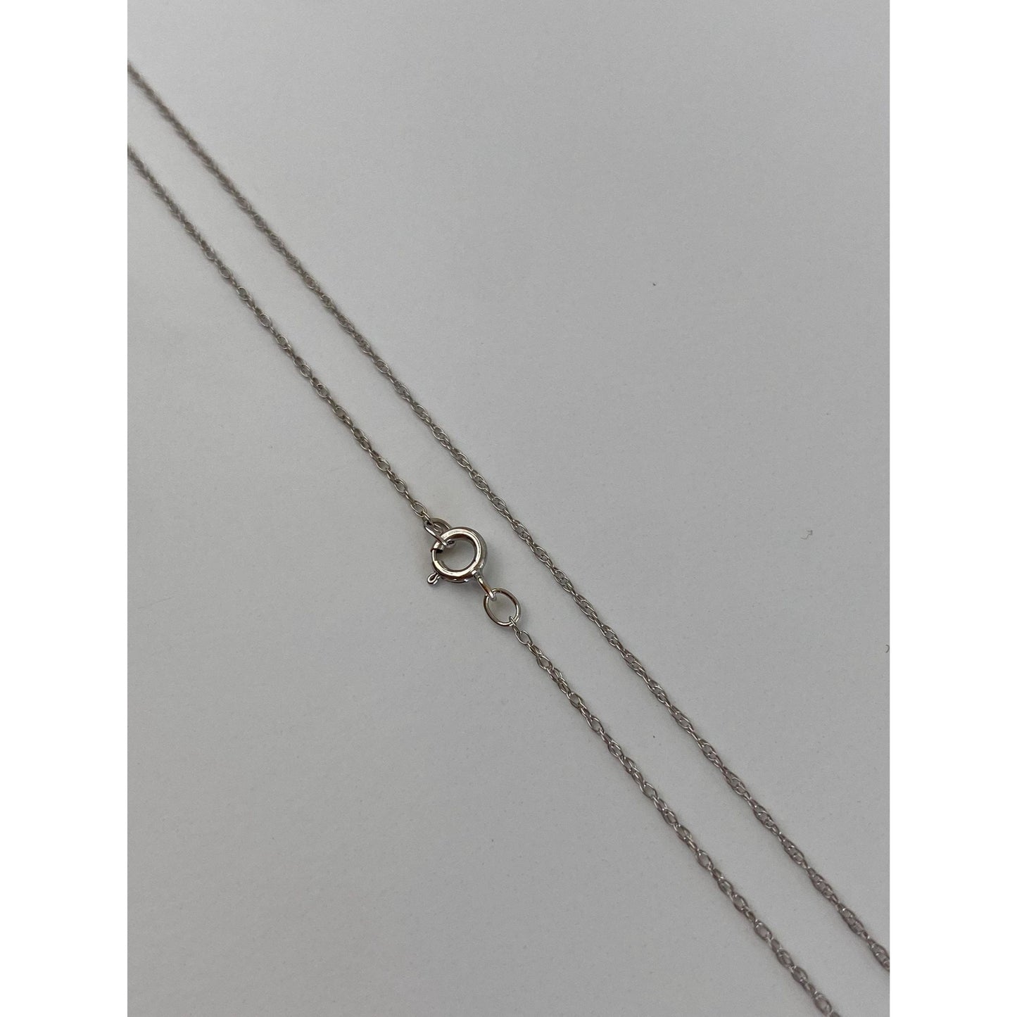 Vintage Solid 10k White Gold Dainty Chain Necklace - 18 inches
