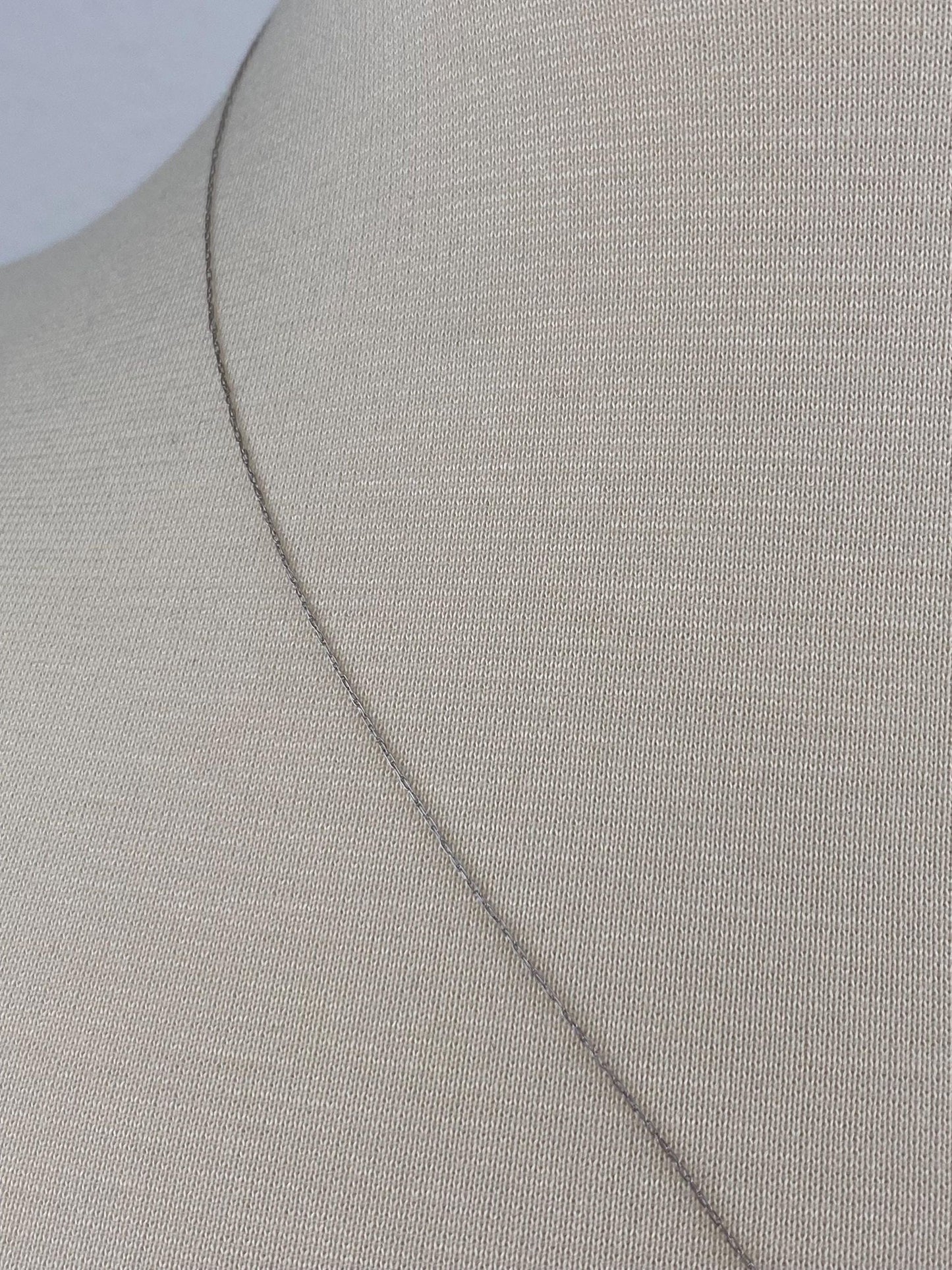 Vintage Solid 10k White Gold Dainty Elongated Chain Necklace - 20 inches