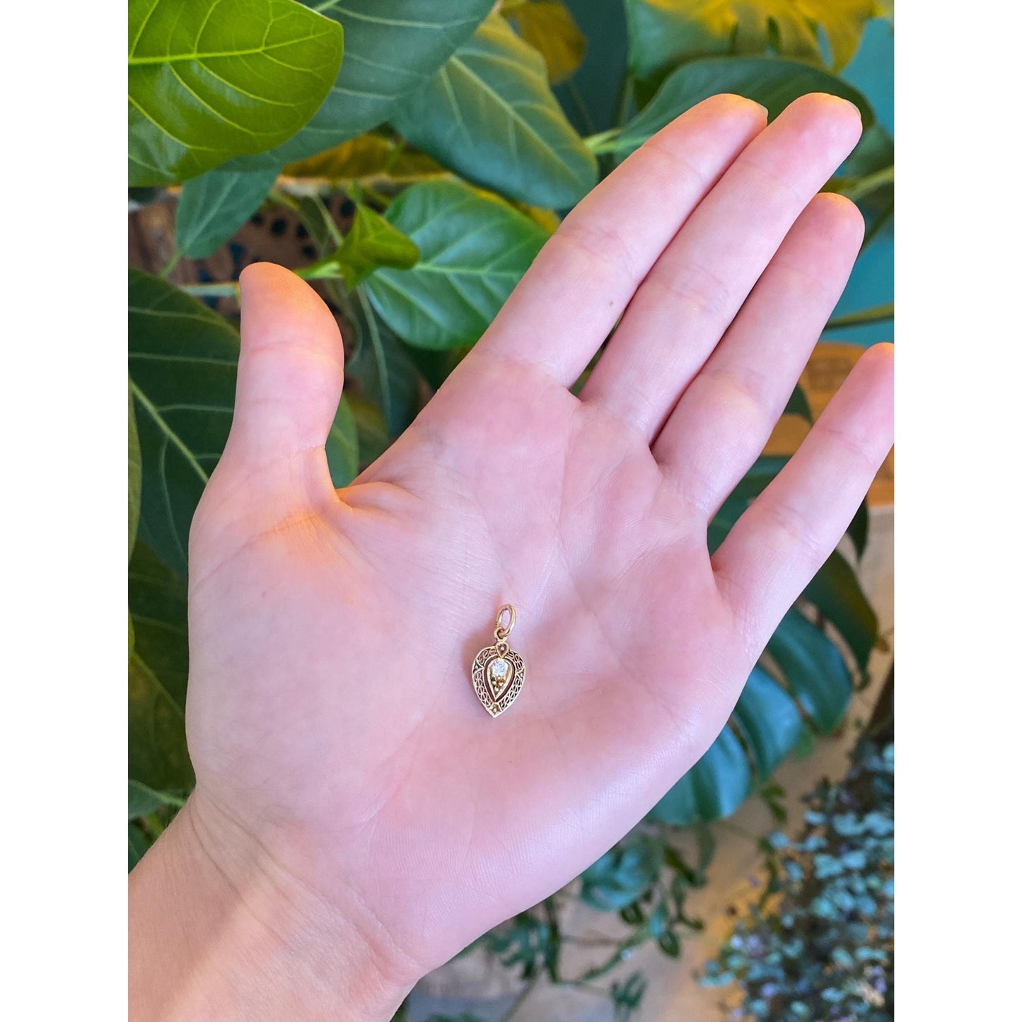 Solid 14k Yellow Gold Diamond Stick Pin Conversion Charm