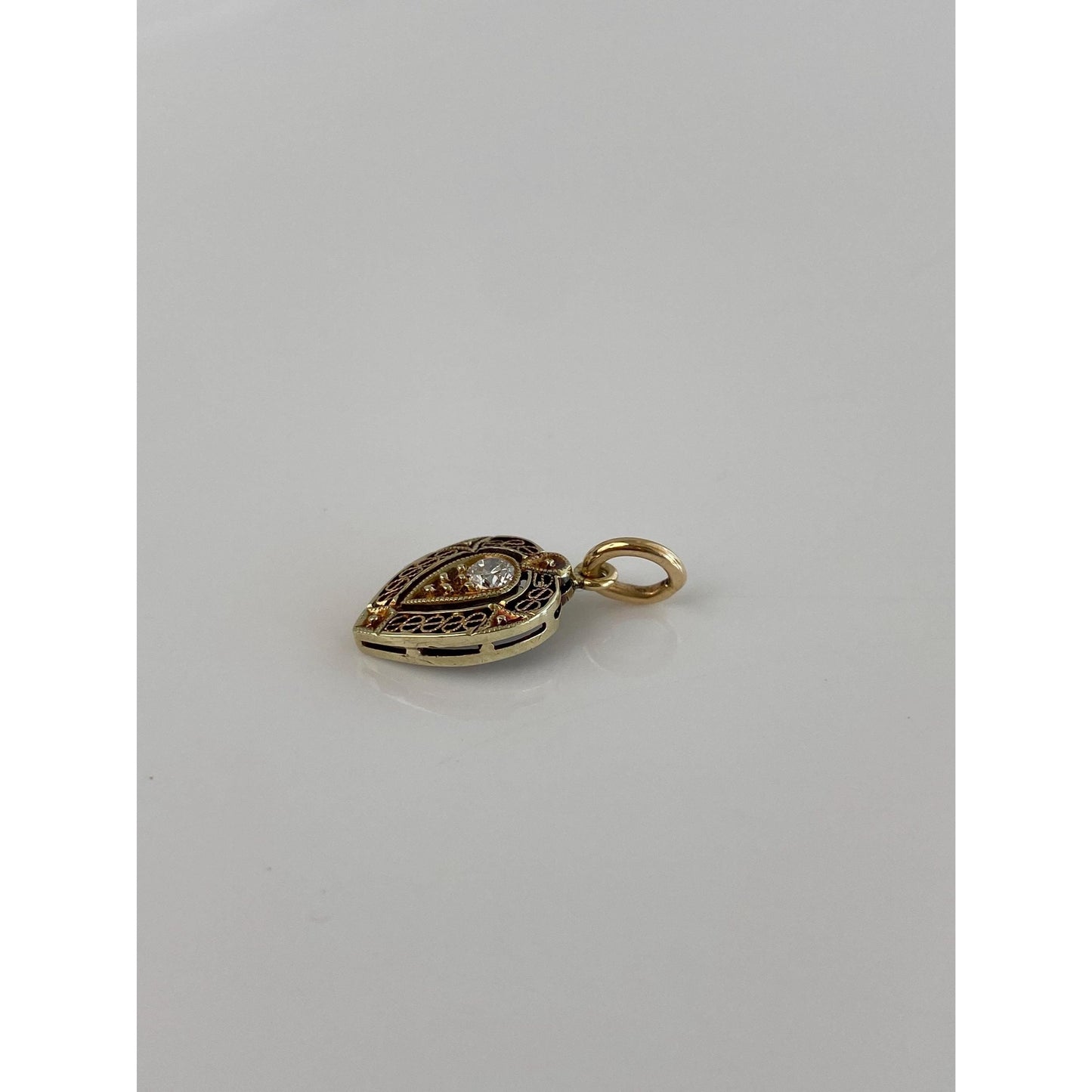 Solid 14k Yellow Gold Diamond Stick Pin Conversion Charm