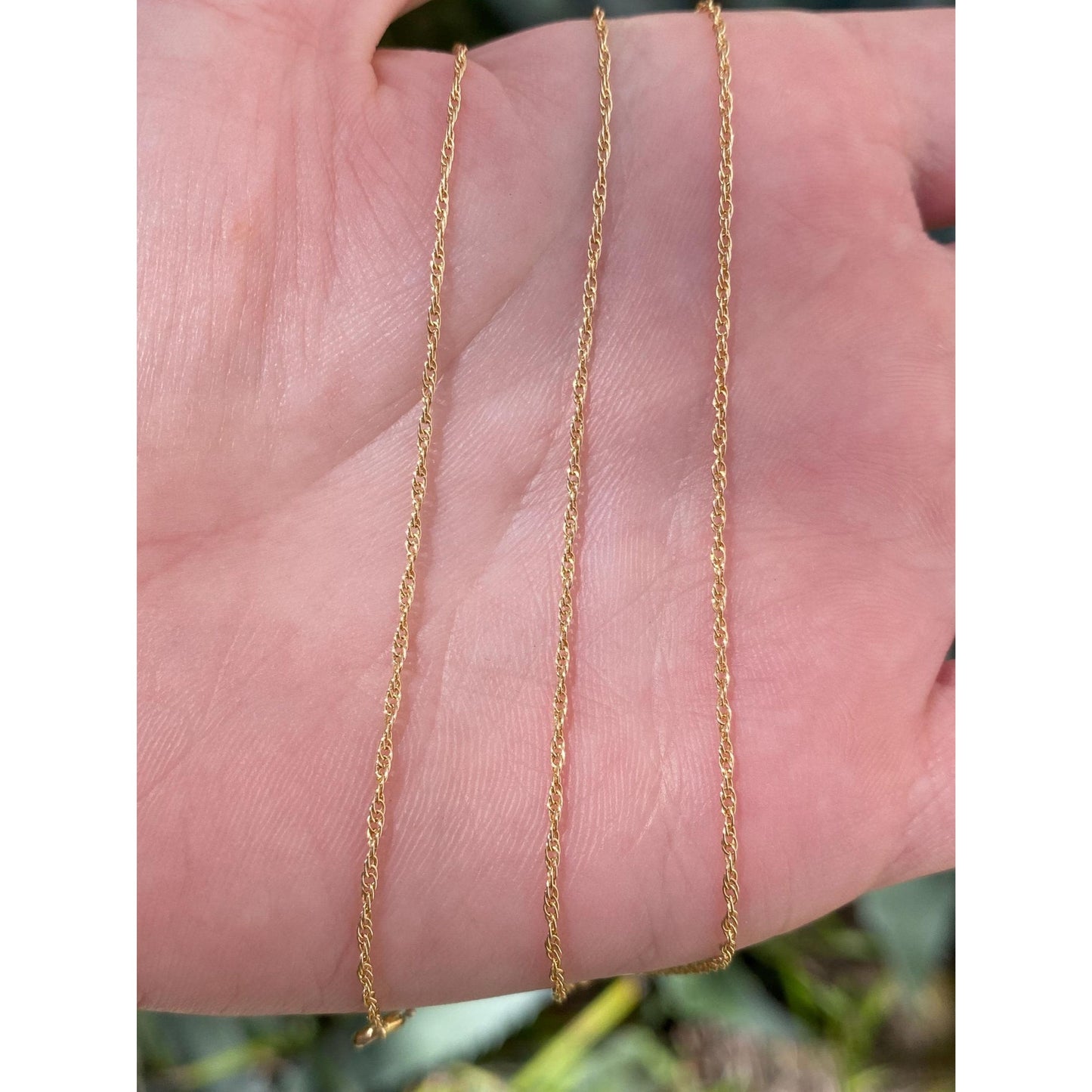 Vintage Solid 14k Yellow Gold Dainty Chain Necklace - 19.5 inches