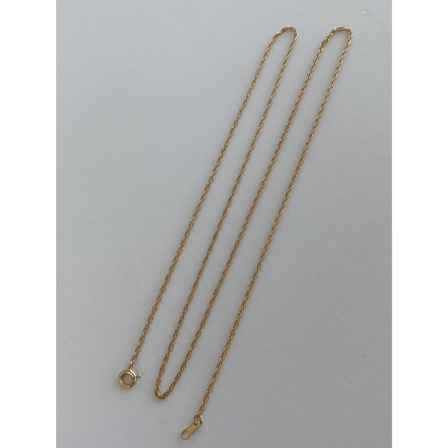 Vintage Solid 14k Yellow Gold Dainty Chain Necklace - 19.5 inches