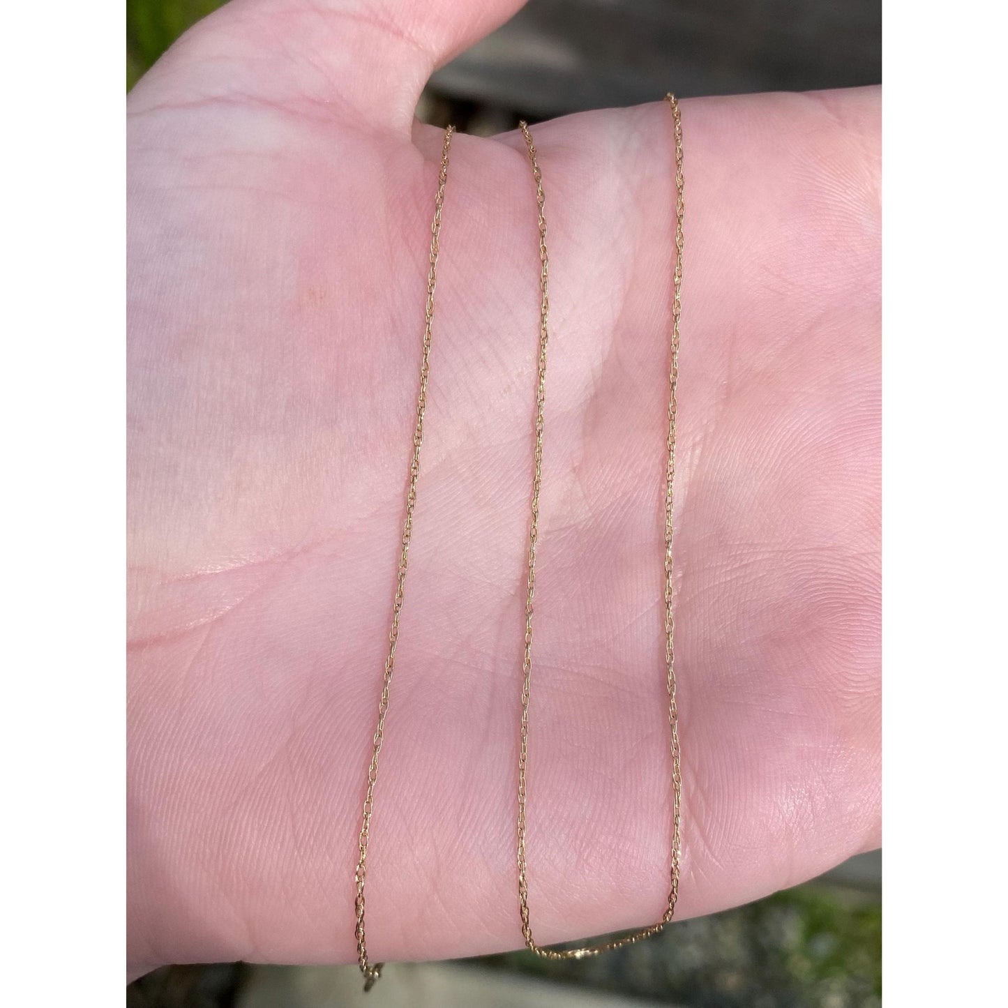 Vintage Solid 14k Yellow Gold Dainty Chain Necklace - 19.5 inches