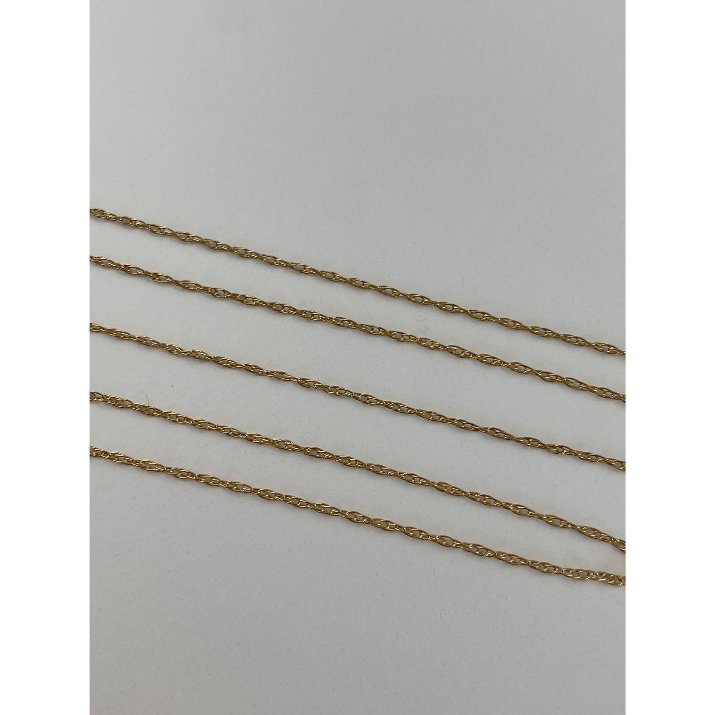 Vintage Solid 14k Yellow Gold Dainty Chain Necklace - 19.5 inches
