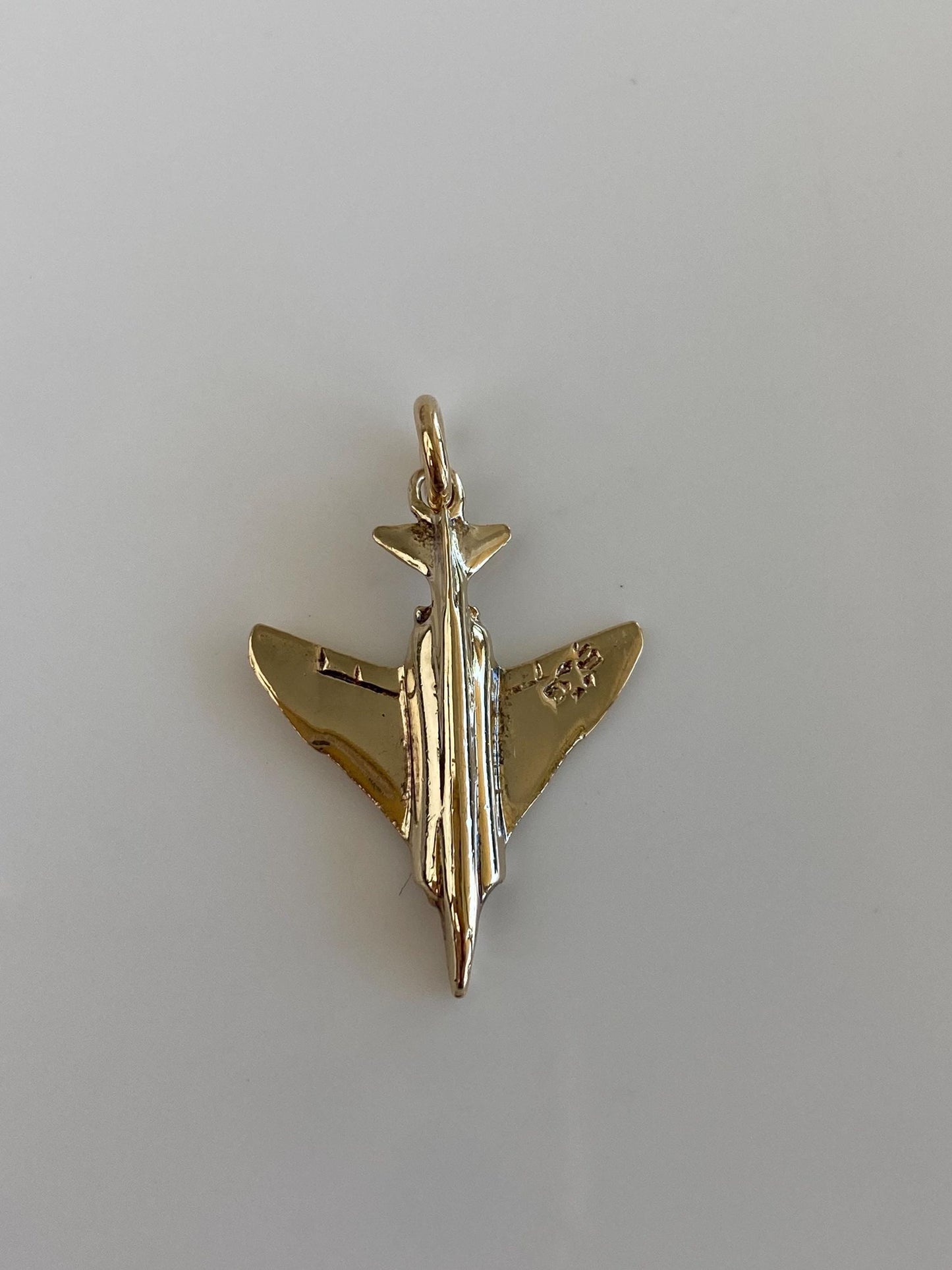 Vintage Solid 14k Yellow Gold Jet Plane Charm
