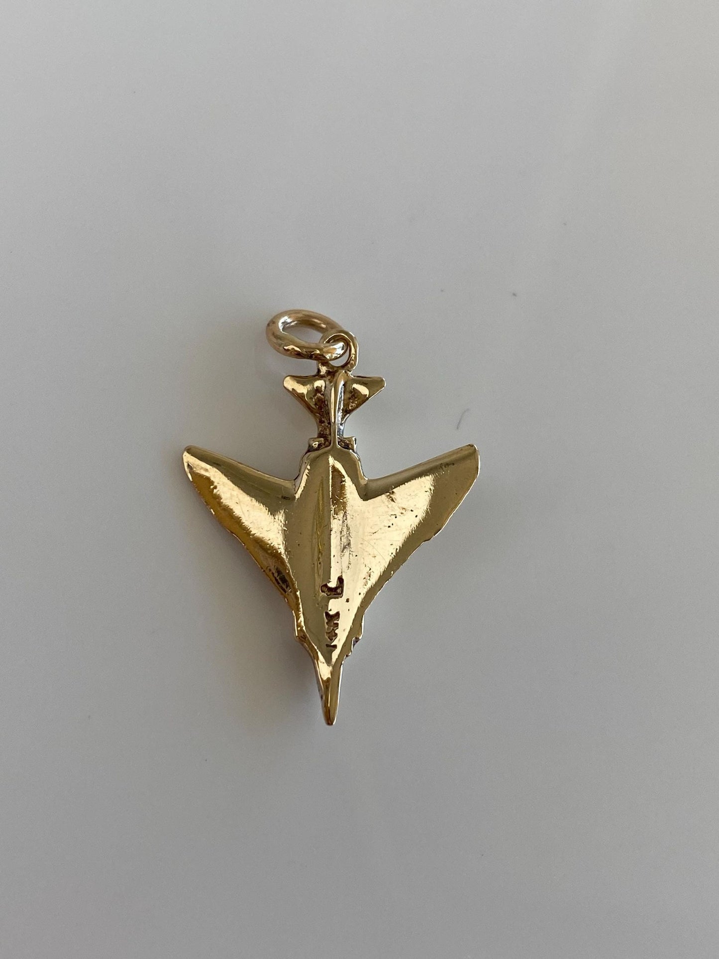 Vintage Solid 14k Yellow Gold Jet Plane Charm