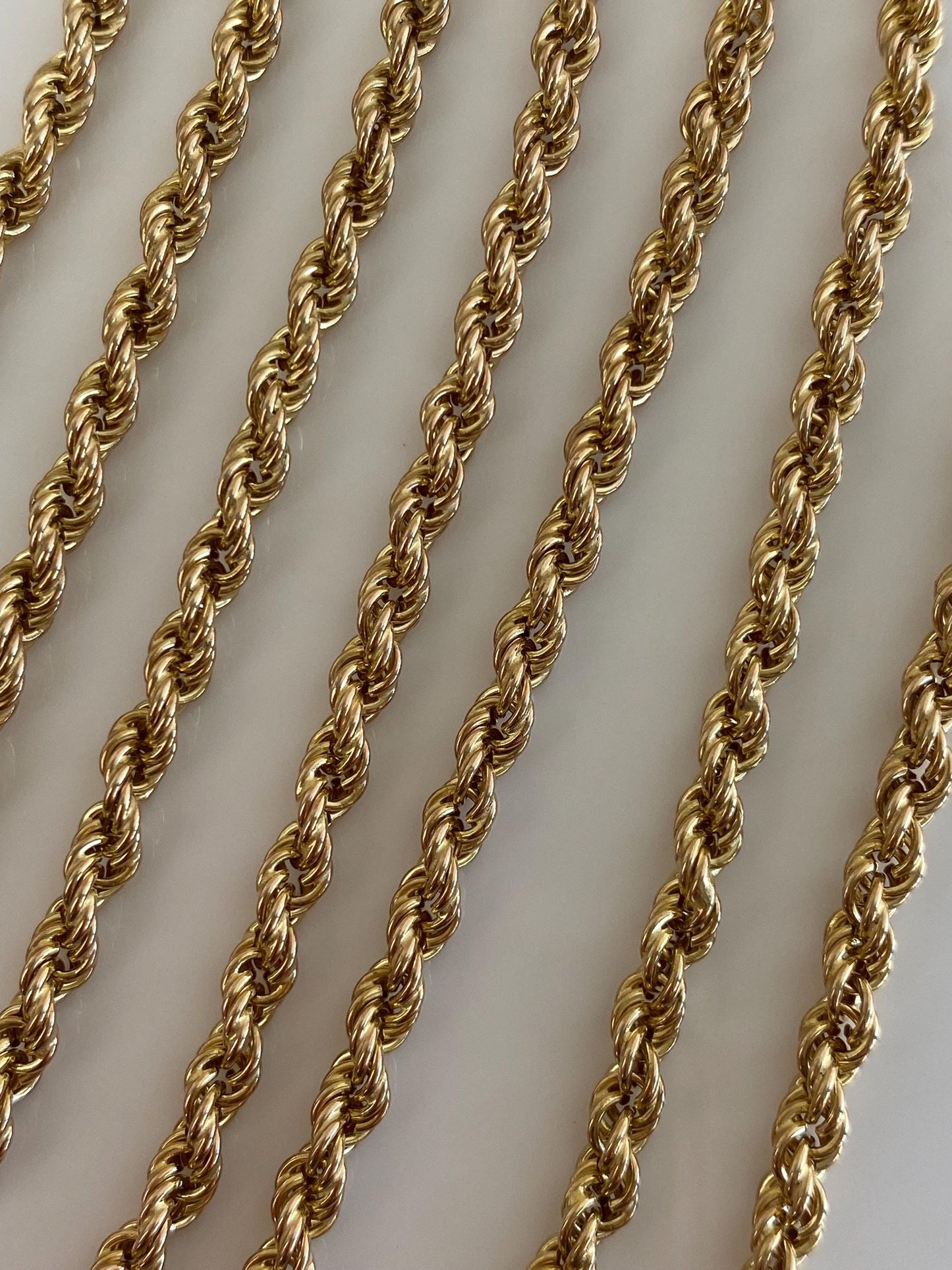 Vintage 14k Yellow Gold Rope Chain Necklace - 24 inches