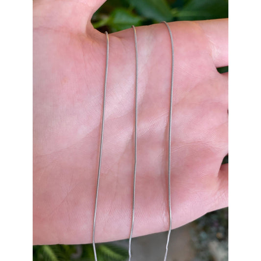 Vintage Solid 14k White Gold Snake Chain Necklace - 30.5 inches