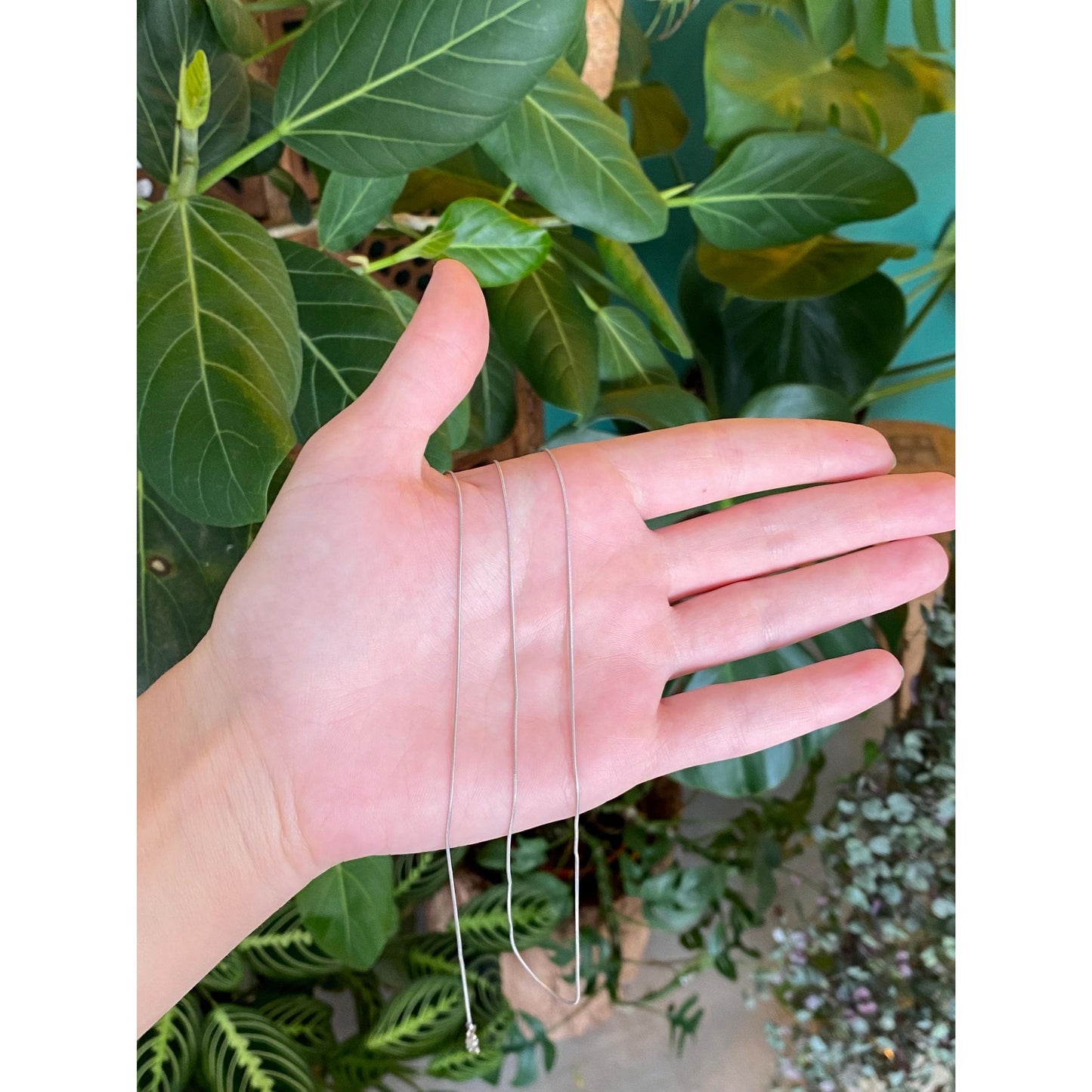 Vintage Solid 14k White Gold Snake Chain Necklace - 30.5 inches