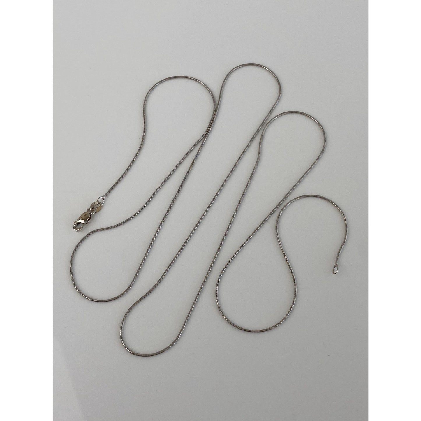 Vintage Solid 14k White Gold Snake Chain Necklace - 30.5 inches